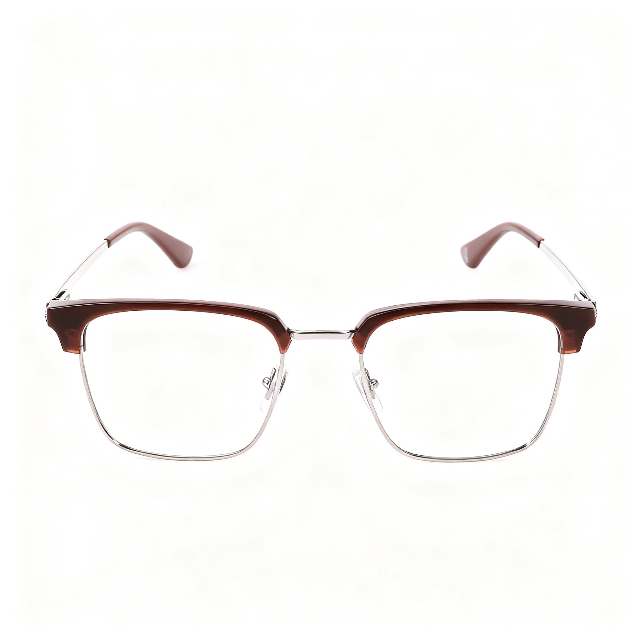 Police Men's Casual VPLL64 Eyeglass Frame in Palladium Metal with Clear Lenses, Size 51-19-145