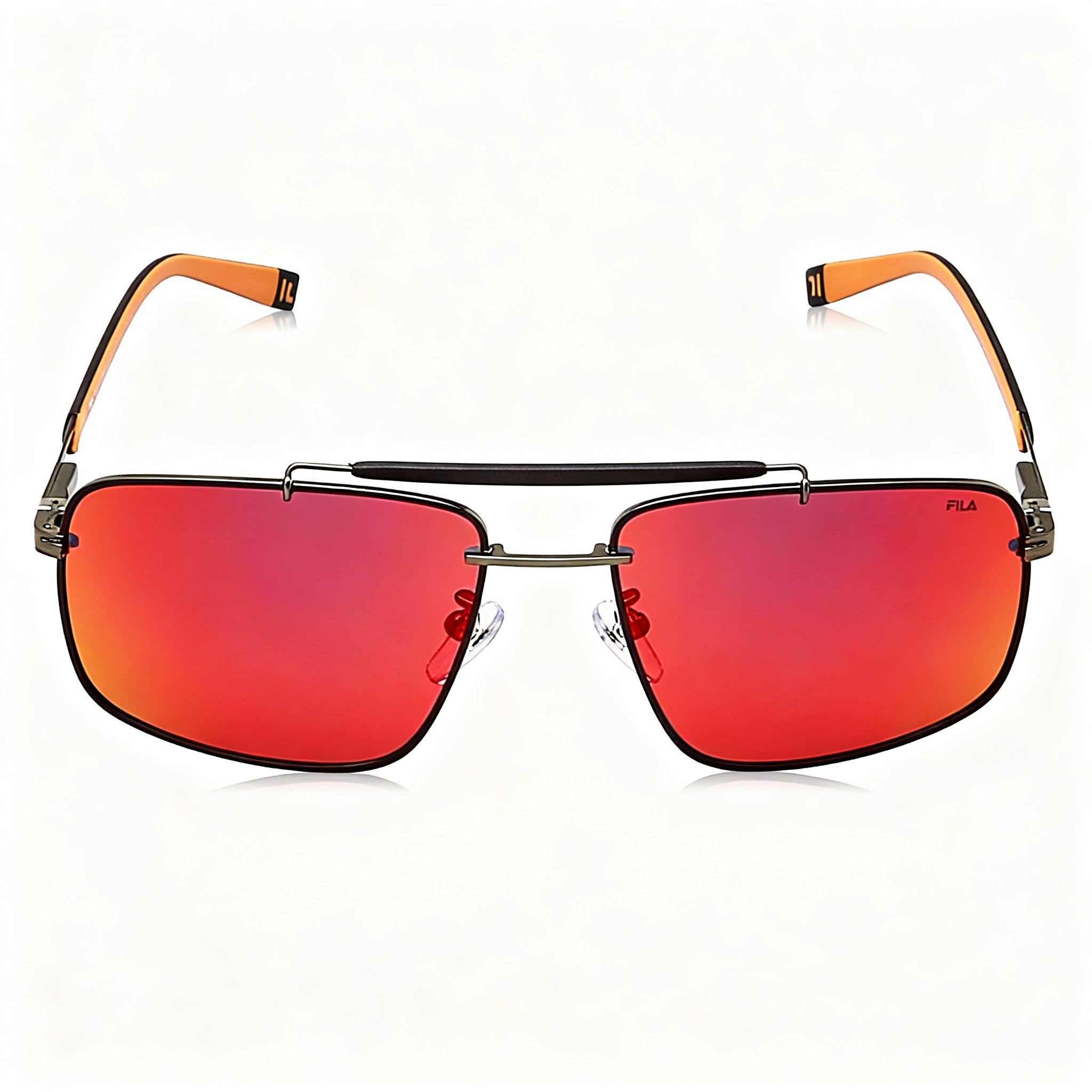 Fila Casual Men's Metal Sunglasses Gunmetal Matte Black Frame Smoke Multilayer Red Non-Polarized UV 60-16-145mm