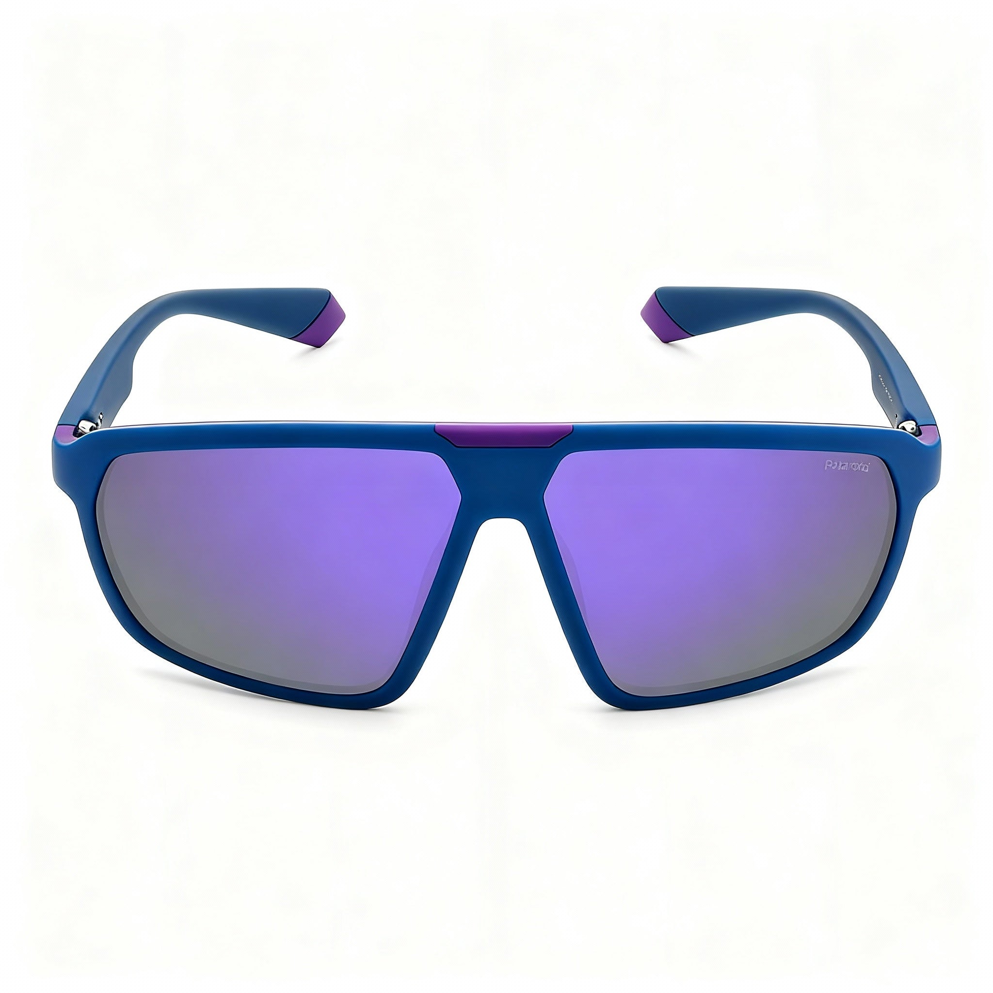 Polaroid PLD 2142/S Men's Modern Style Matte Black Violet Plastic Sunglasses, Polarized Violet Mirror Lenses 61mm