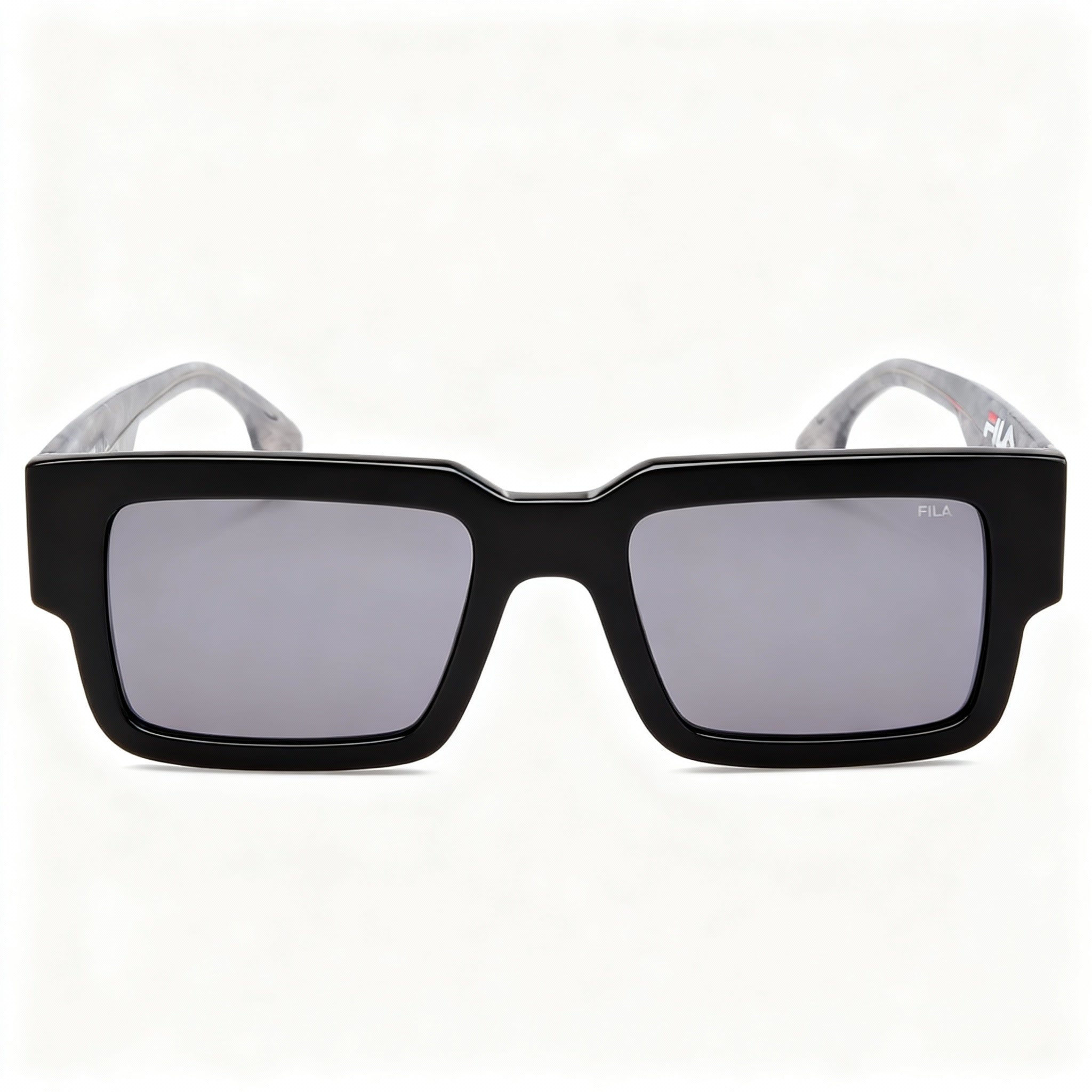 Fila SFI314 Casual Men's Shiny Black Acetate Sunglasses Smoke Crystal Non-Polarized 51-20-140