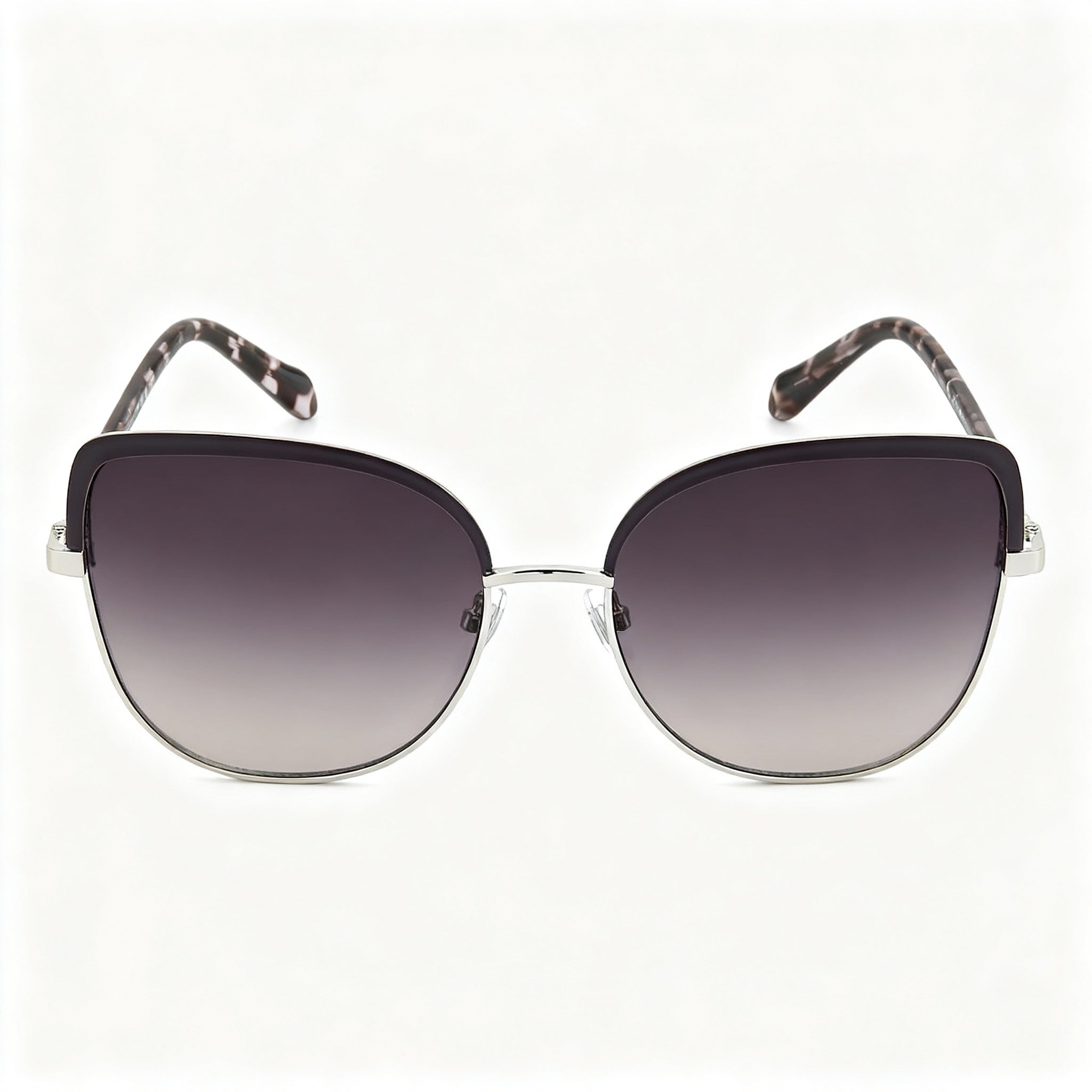 Fossil Women's Fos 3126/G/S Cat Eye Stainless Steel Sunglasses, Mauve Burgundy Shaded, Pink Doubleshade Lens, 56mm