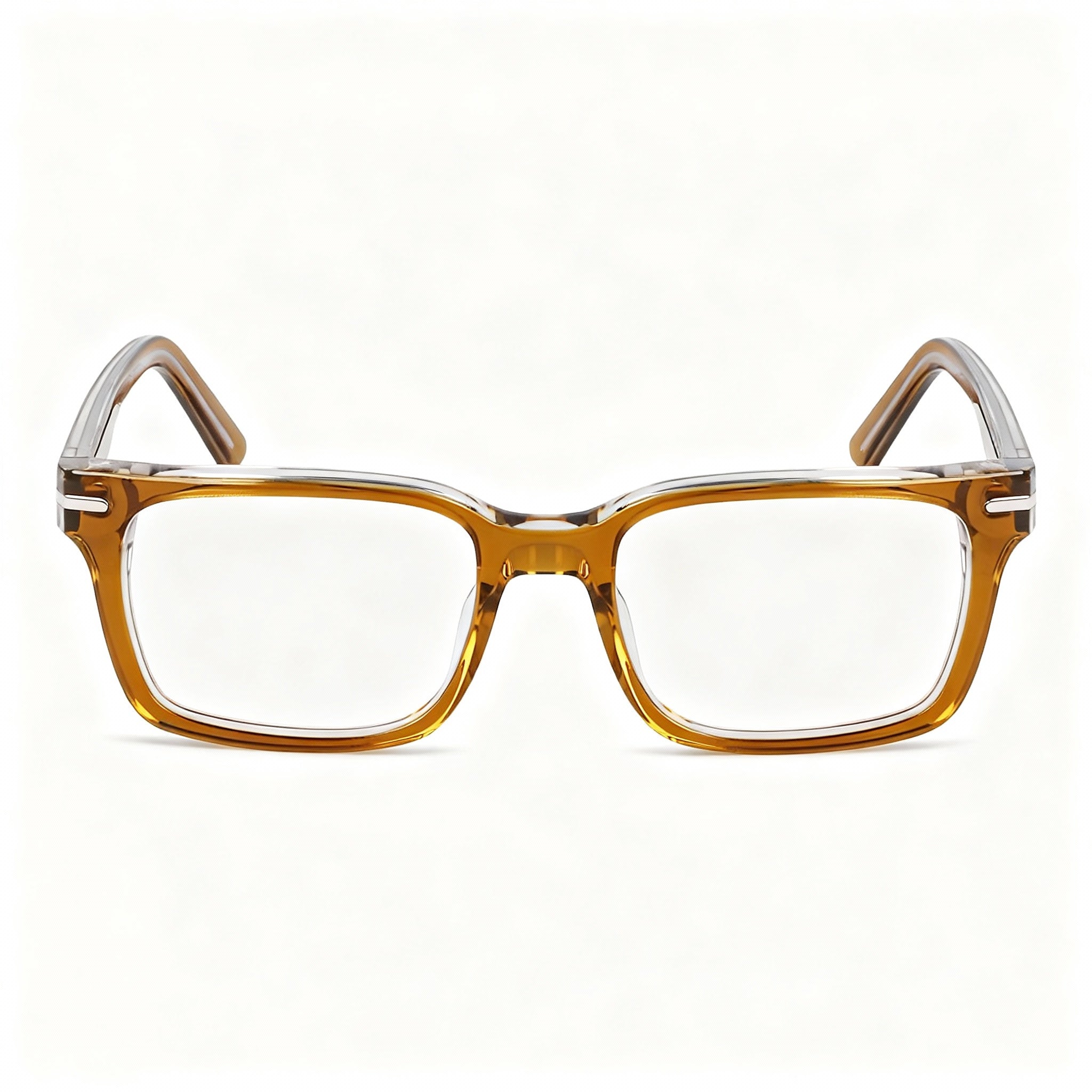 Nike 7174 Men's Metal Polarized Prescription Eyeglasses, Amber Smoke Laminate, 53-18-145