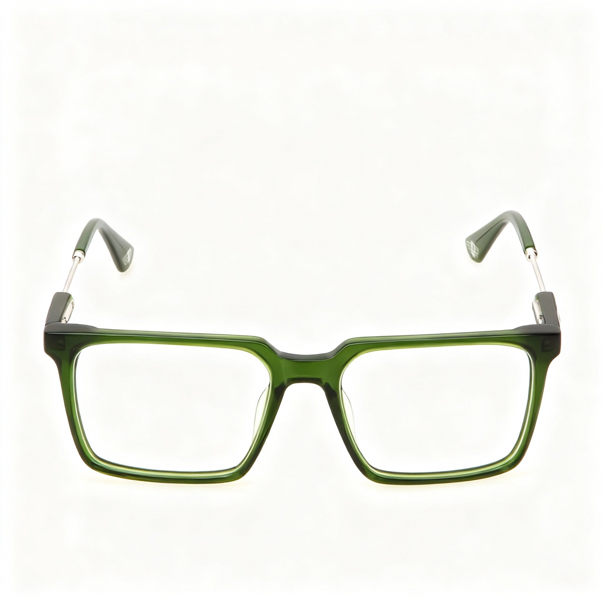 Police Casual Men’s Acetate Shiny Black Eyeglasses Frame, 53mm Non-Polarized Demo Lens