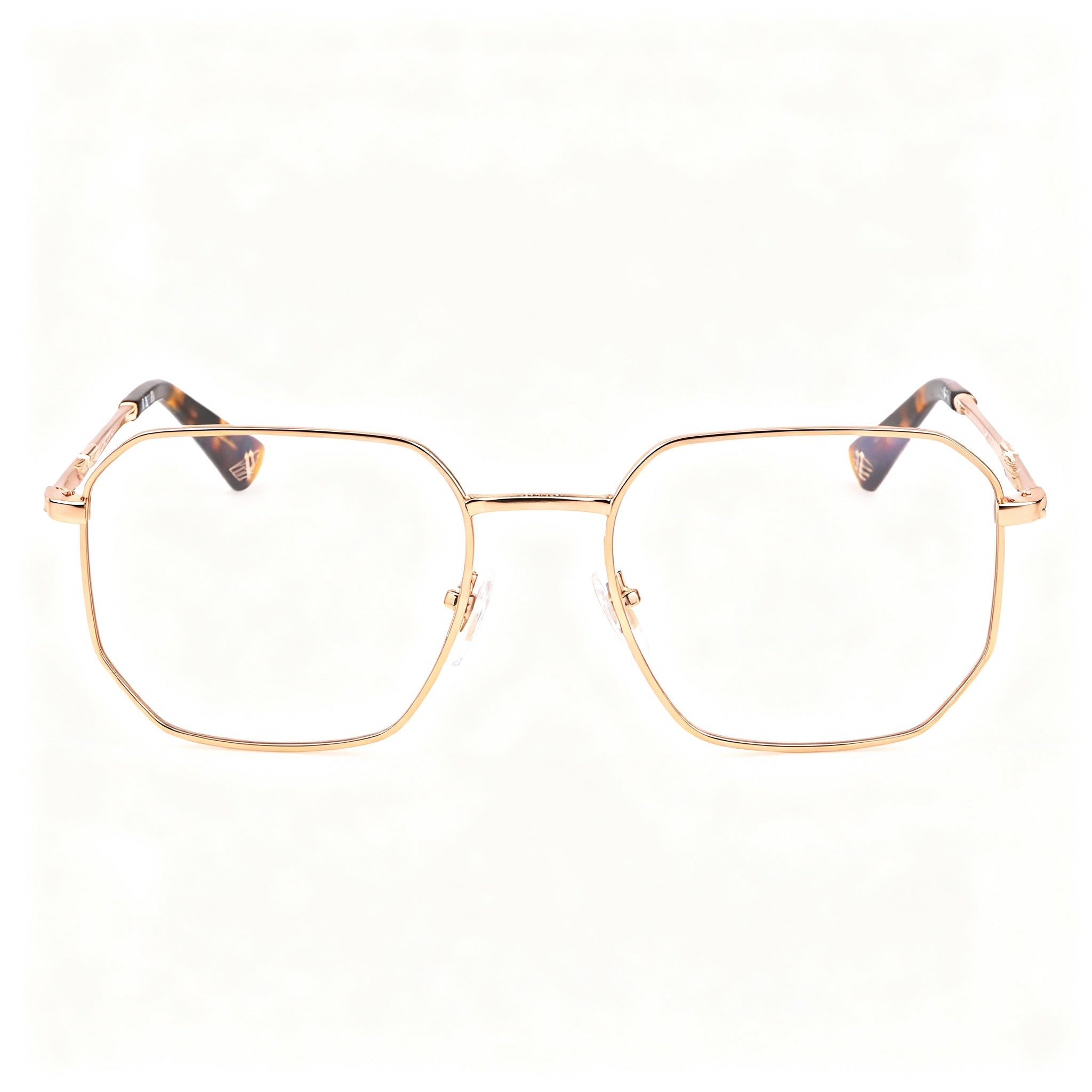 Police Modern Men's Metal Eyeglass Frame, Shiny Total Rose Gold, 53-18-145