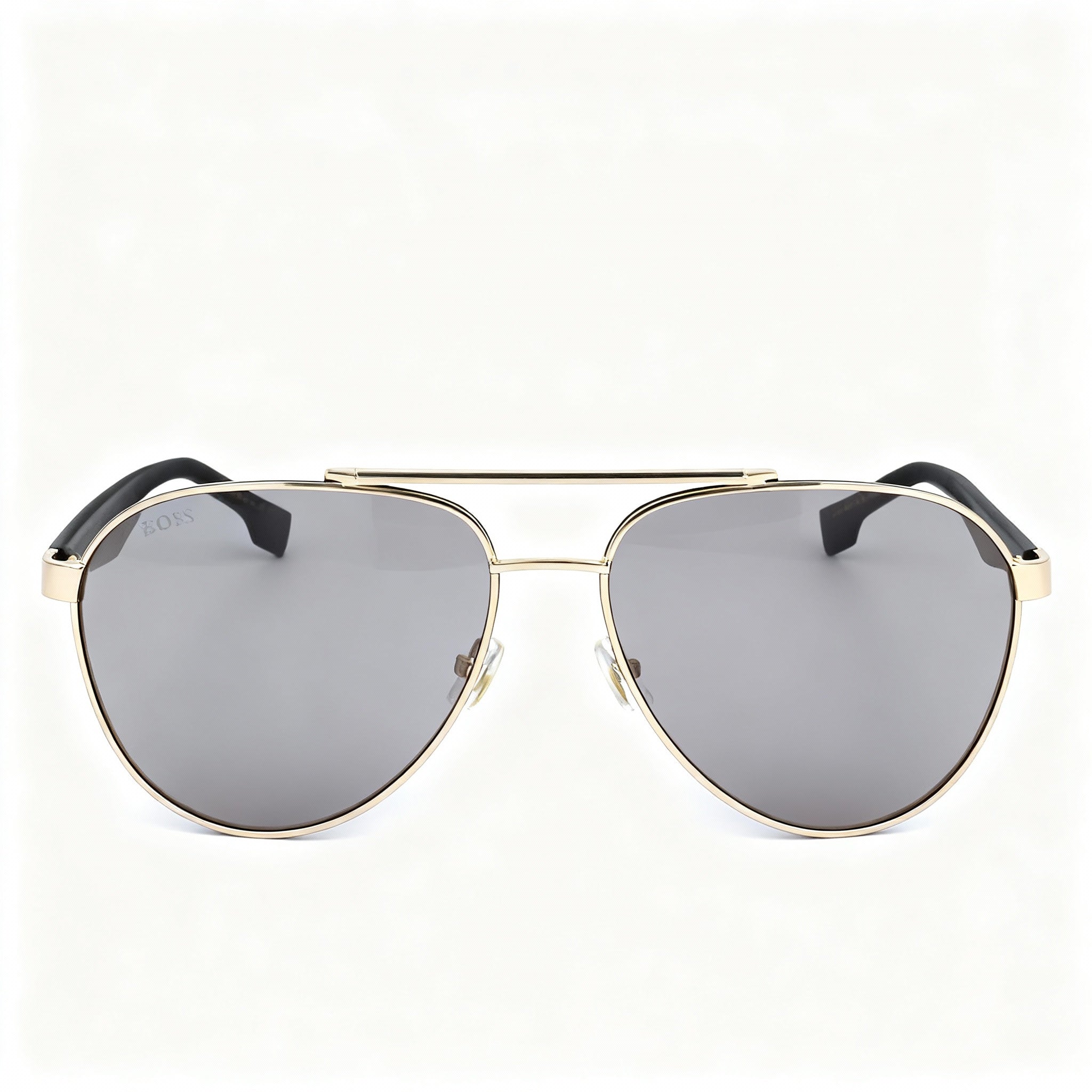 Hugo Boss Modern Unisex Alloy Steel Gold Black Frame Yellow Blue Shaded Non-Polarized 60-15-145