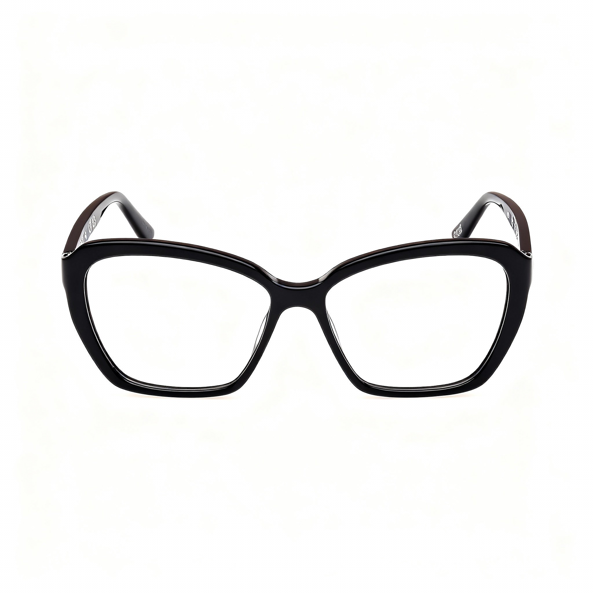 Marcolin GU50115 Women's Plastic Optical Frames, Shiny Black Frame, Multicoloured Lens, Size 54-14-140mm