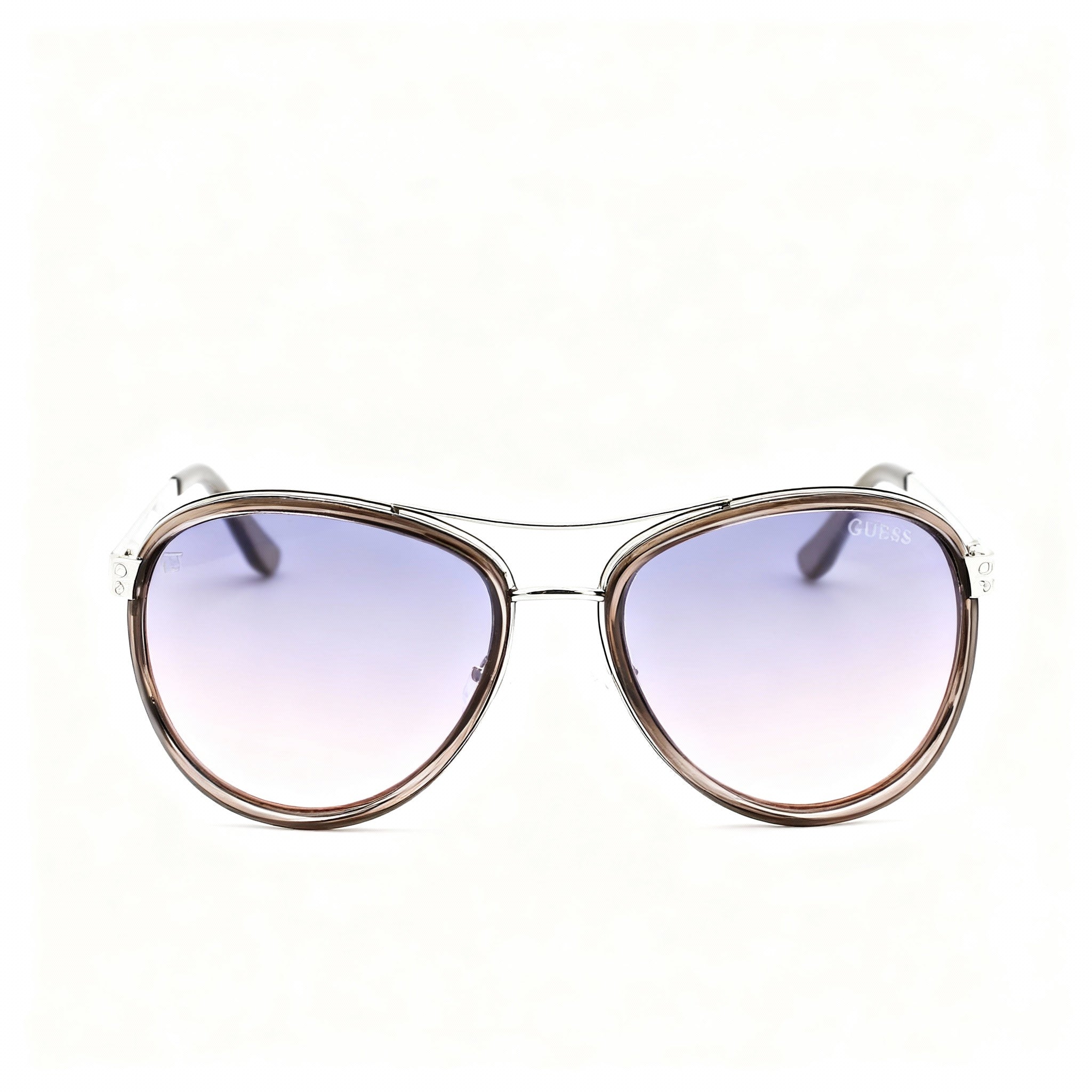 GUESS GF6188 Classic Pilot Women's Grey Metal Frame 100% UV Non-Polarized Grey Lenses Sunglasses 57mm