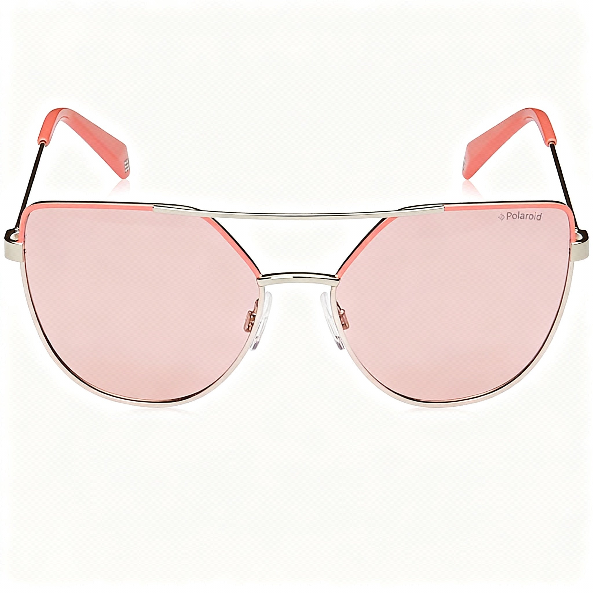 Polaroid Pld 6057/S Women's Pink Metal Pilot Polarized UV Protection Sunglasses with Pink Lenses 58-17-140