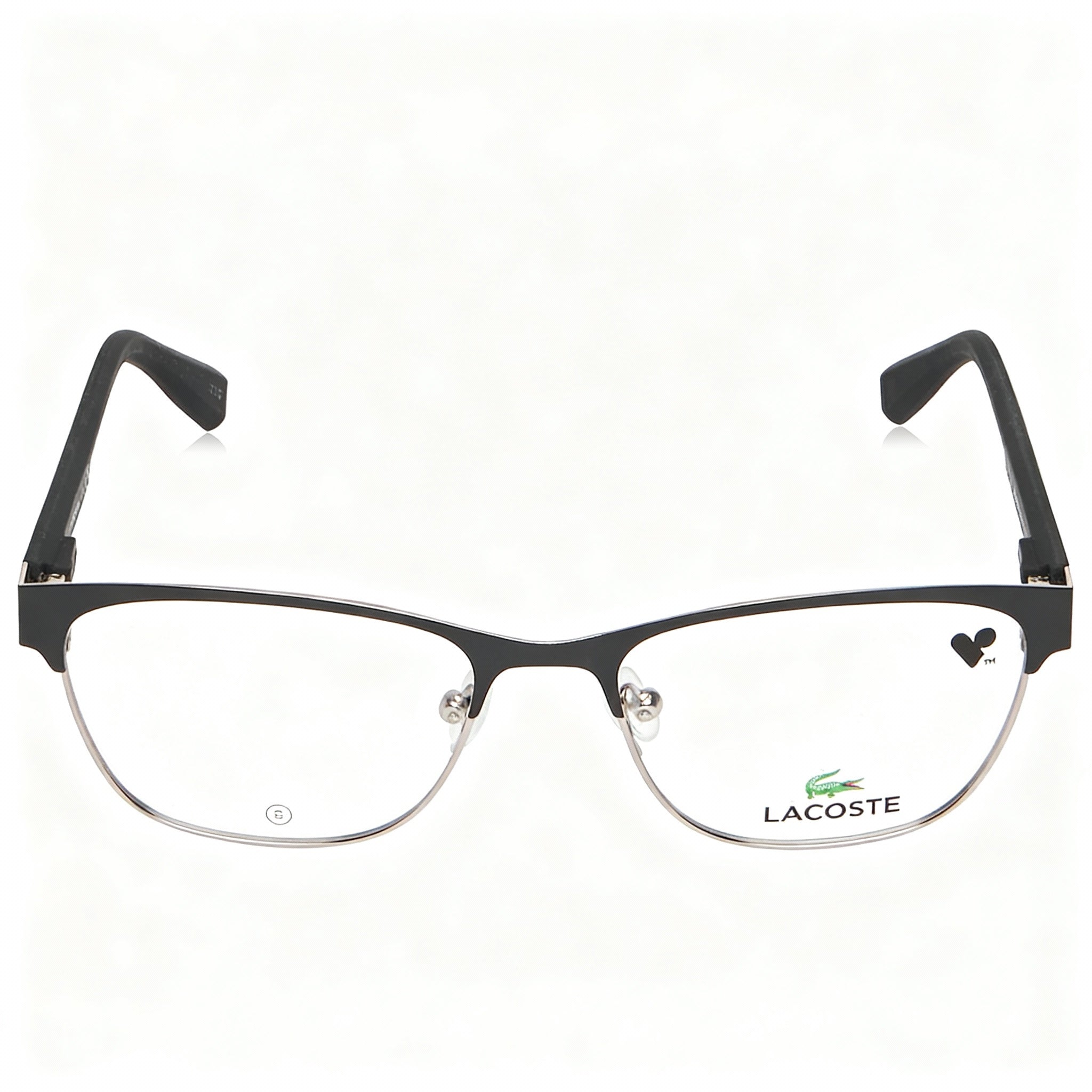 Lacoste Men's L3112 Casual Square Full-Rim Metal Frame Eyeglasses, Matte Black, 49mm Lens Width