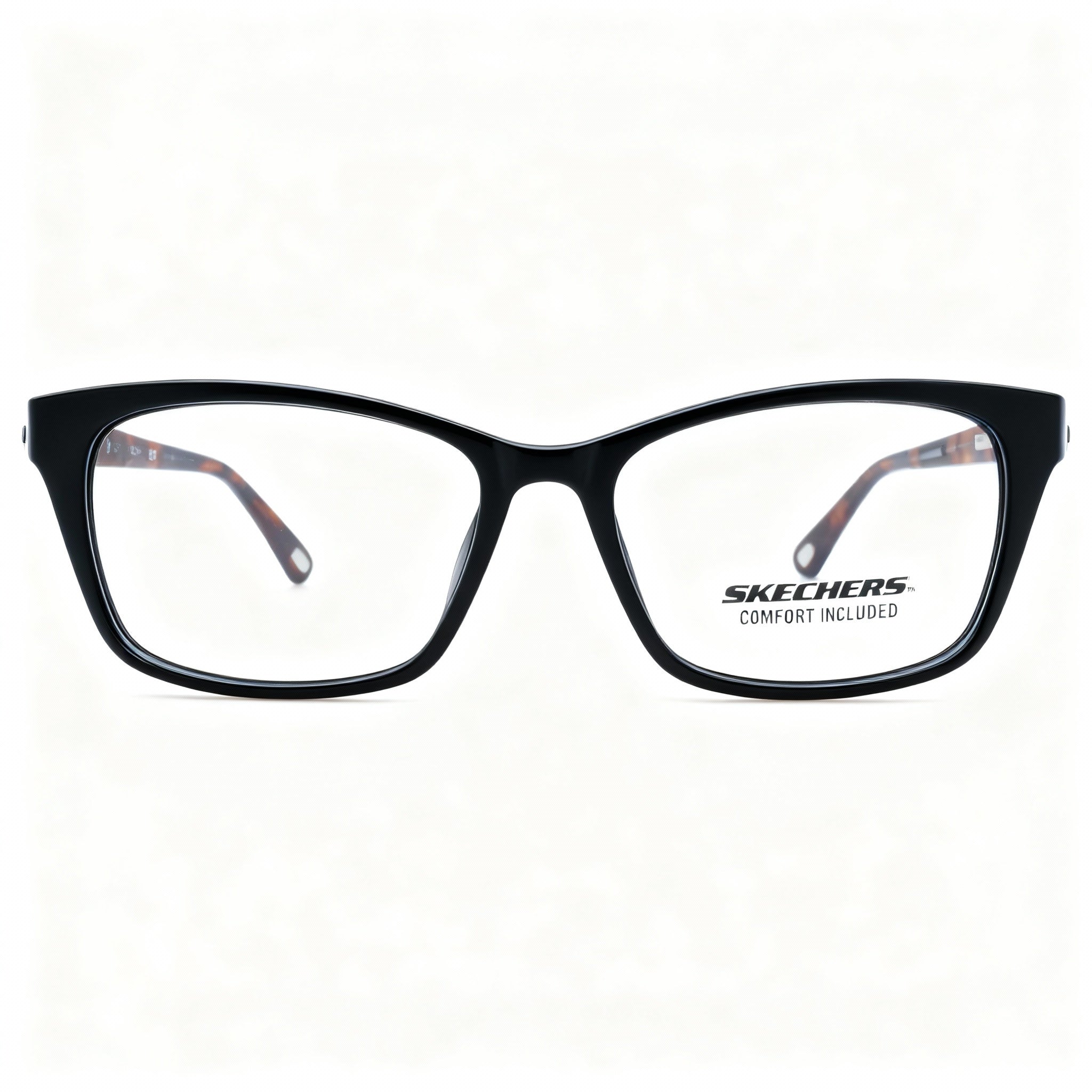 Skechers Women's SE2210 Contemporary Plastic Eyeglasses Shiny Black 53-16-140
