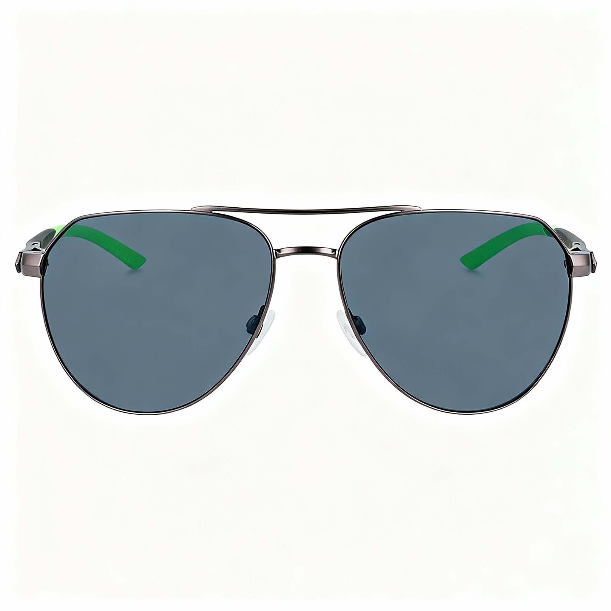 Nike Club Nine Unisex Satin Gunmetal Grey Metal Pilot Sunglasses with Grey Lens, 60-15-140mm