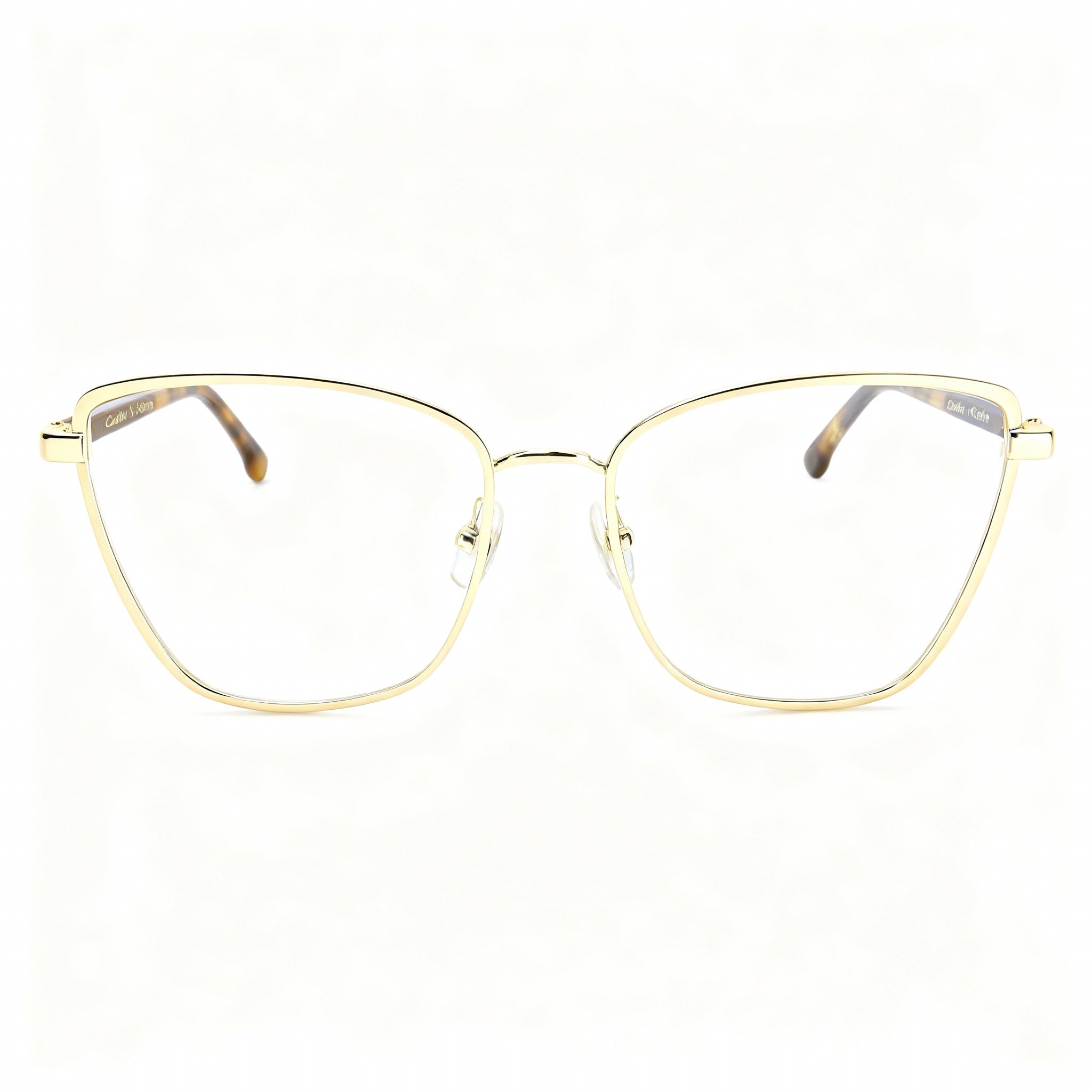 Carrera Carrera 3039 Women's Light Gold Metal Cat Eye Full Rim Prescription Eyeglasses 54-17-140