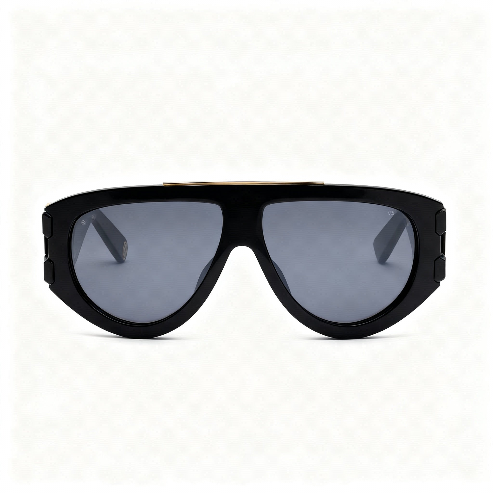 Philipp Plein SPP127M Men's Casual Shiny Black Cellulose Acetate Smoke Mirror Silver Sunglasses 60-13-145