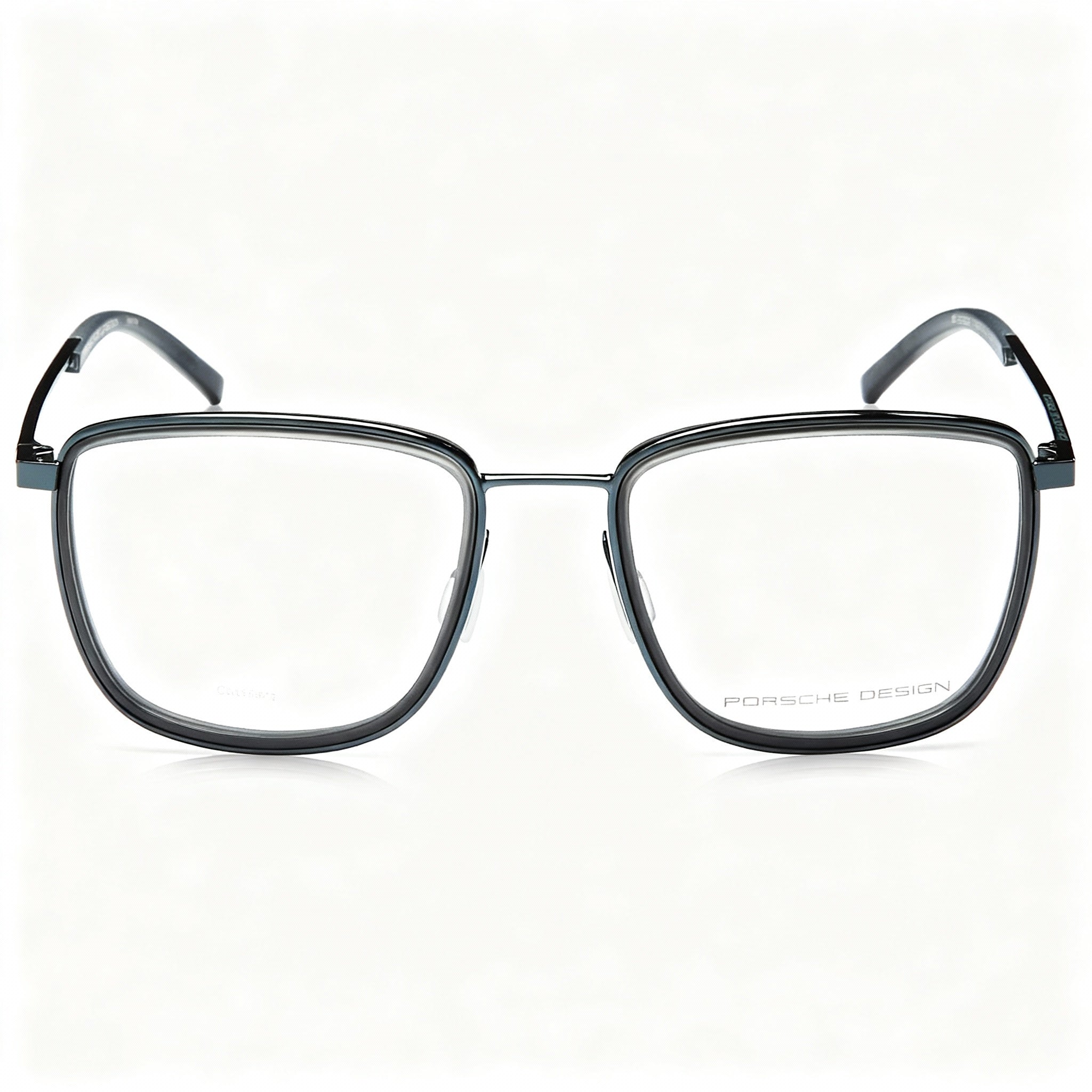 Porsche P8365 Men's Modern Acetate Optical Frames in Blue, Grey with Transparent Non-Polarized Lenses 53-18-145mm