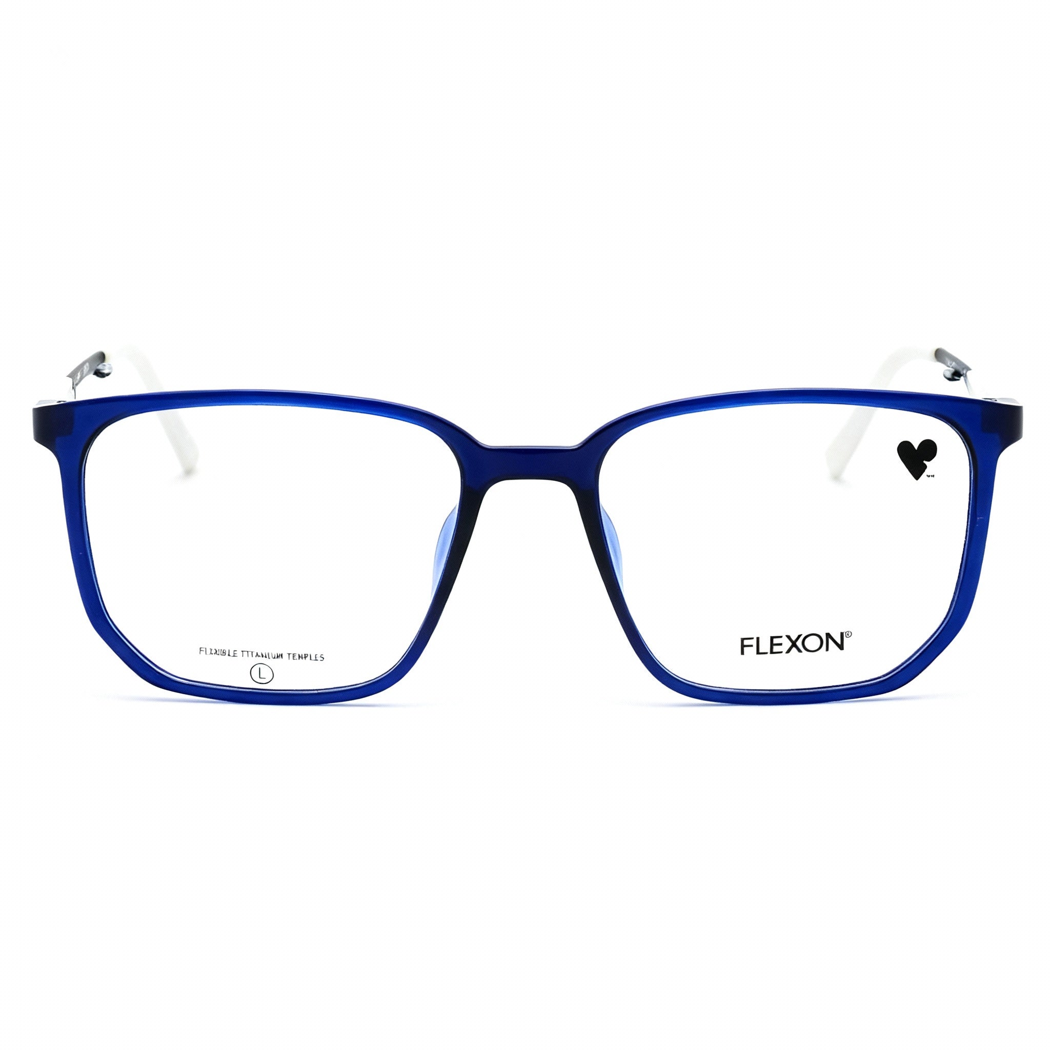Flexon Ep8022 Men's Eyeglasses, Metal Frame, Polarized, Shiny Crystal Navy 53-18-145