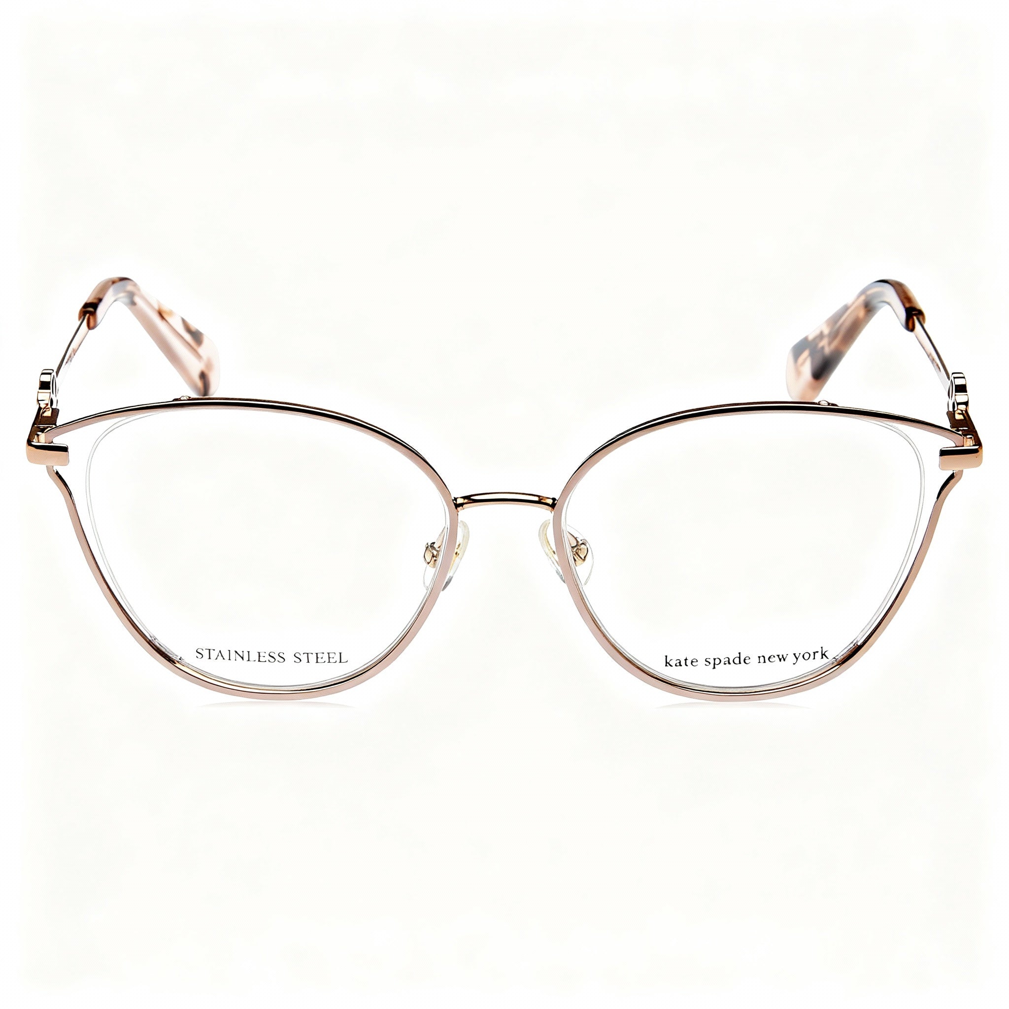 kate spade new york Scarletta / G Women's Red Gold Stainless Steel Semi Rim Cat Eye Eyeglasses 53-16-140