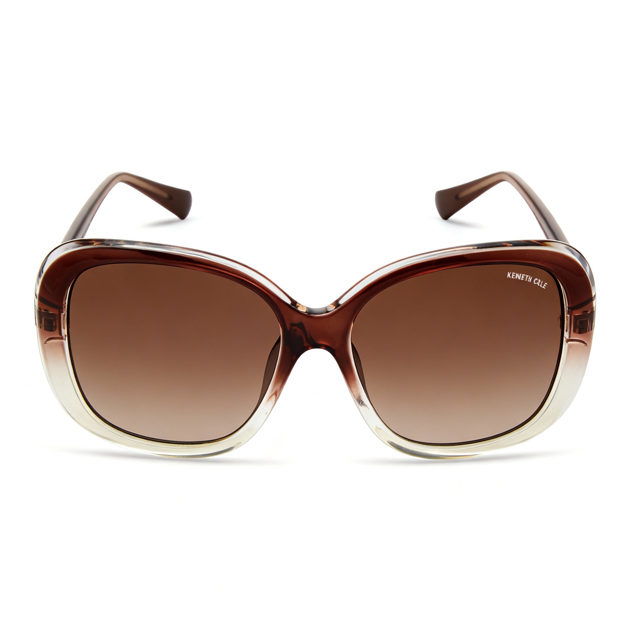 Kenneth Cole New York Kc5745f Women's Plastic Sunglasses, Shiny Light Brown, Gradient Brown Non-Polarized, 57-17-135