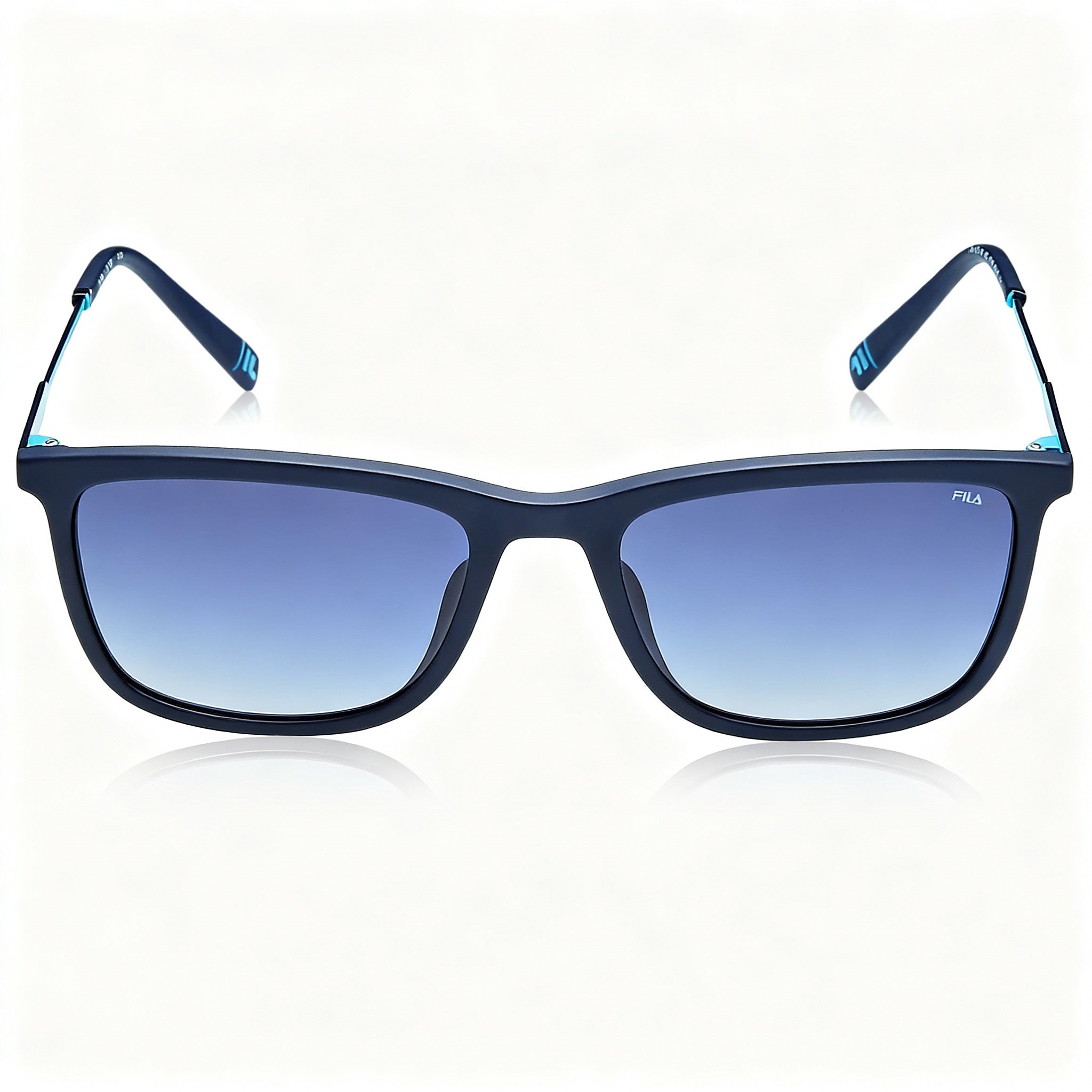 Fila Casual Men's Oil-Metal Eyewear, Matt Night Blue Frame, Blue Gradient Non-Polarized Lenses, 55-18-145