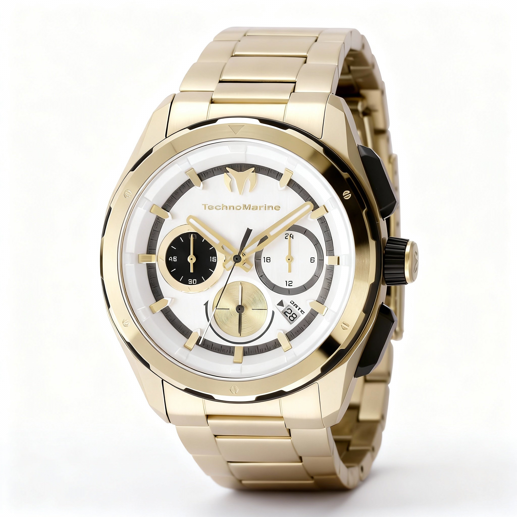 TechnoMarine OCEAN - NOMAD TM-318093 Unisex Gold Stainless Steel Chronograph Quartz Watch with Bracelet 43mm
