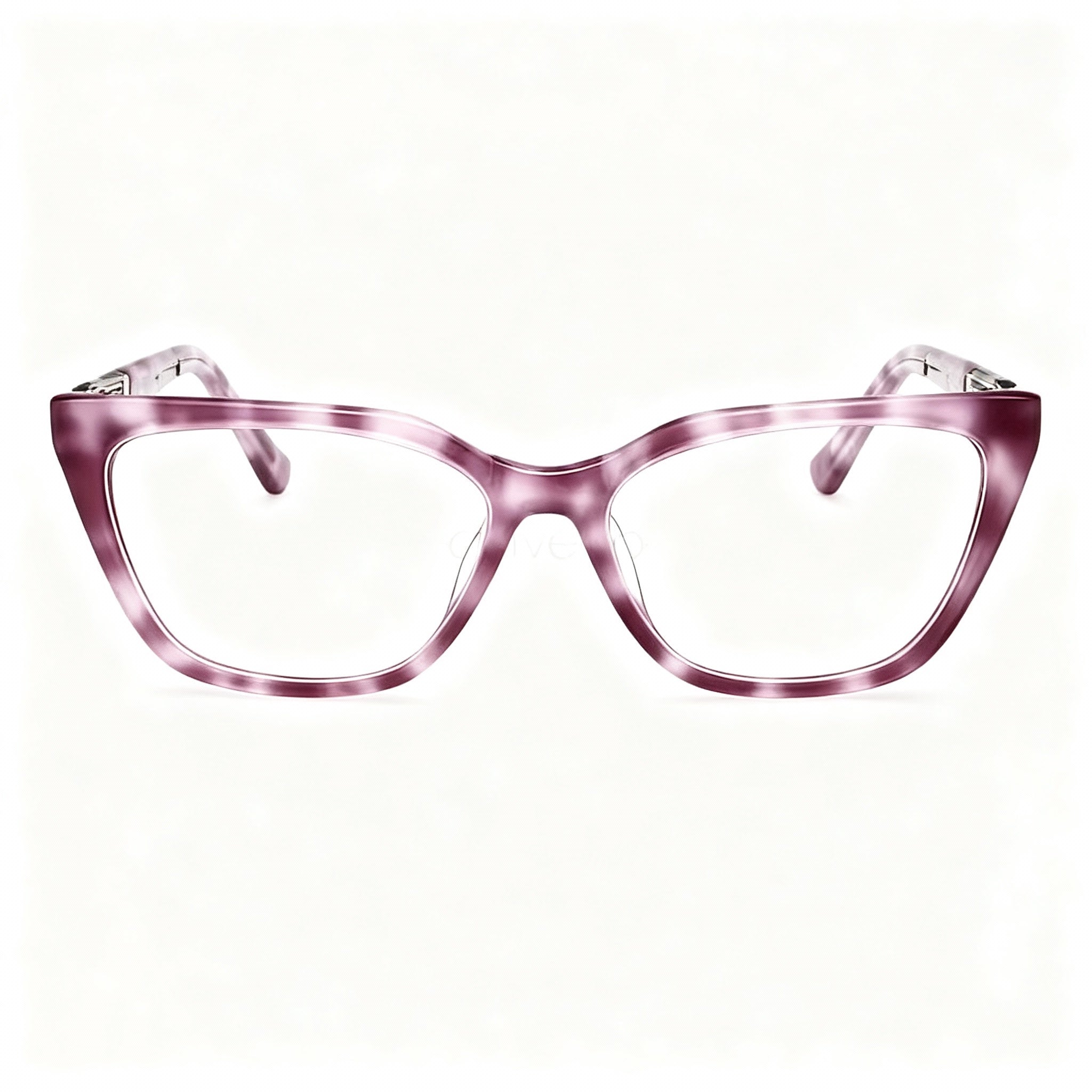 GUESS Women's Casual Rectangular Purple Plastic Optical Frames 51mm with Clear Non-Polarized Lenses