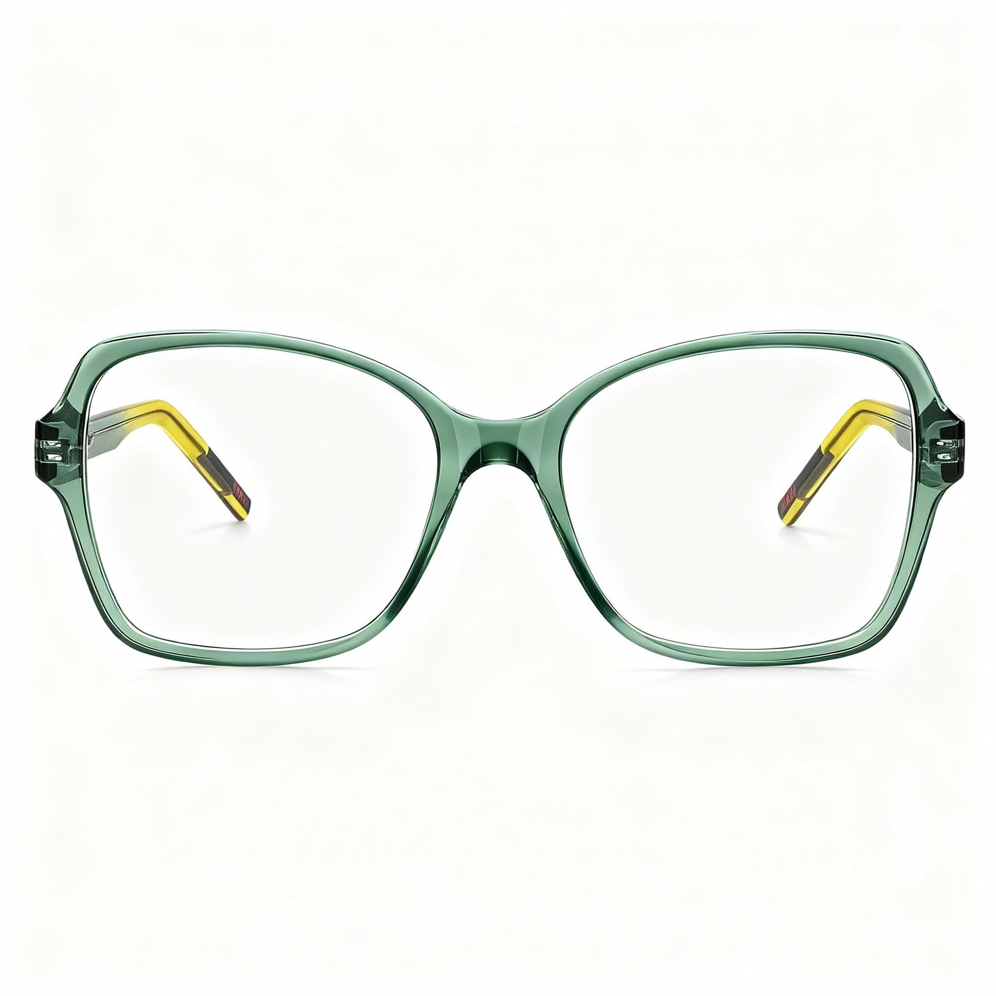 HUGO Modern Women's Acetate Sunglasses, Non-Polarised Polycarbonate Lenses, Green Yellow, 53mm