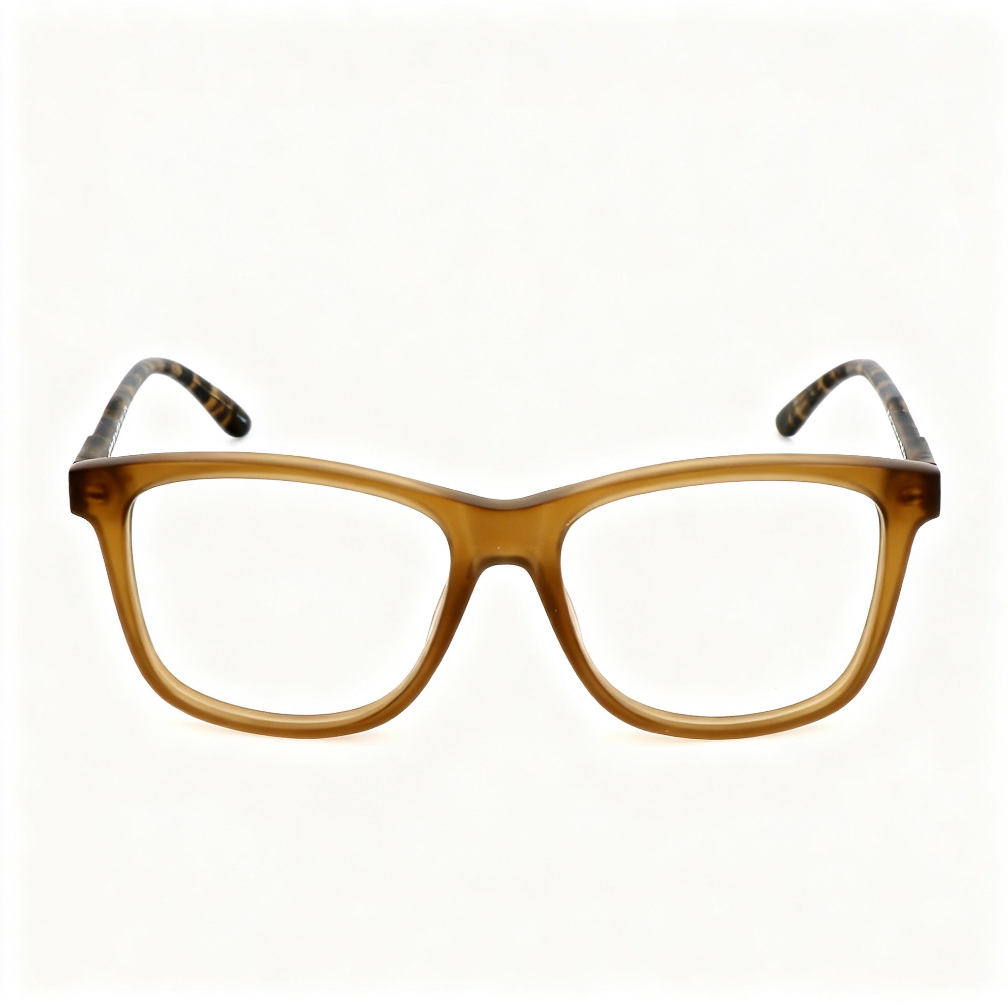 SMITH DARBY Men's Modern Square Matte Brown Striped Acetate Eyeglasses, 140mm Temple Length