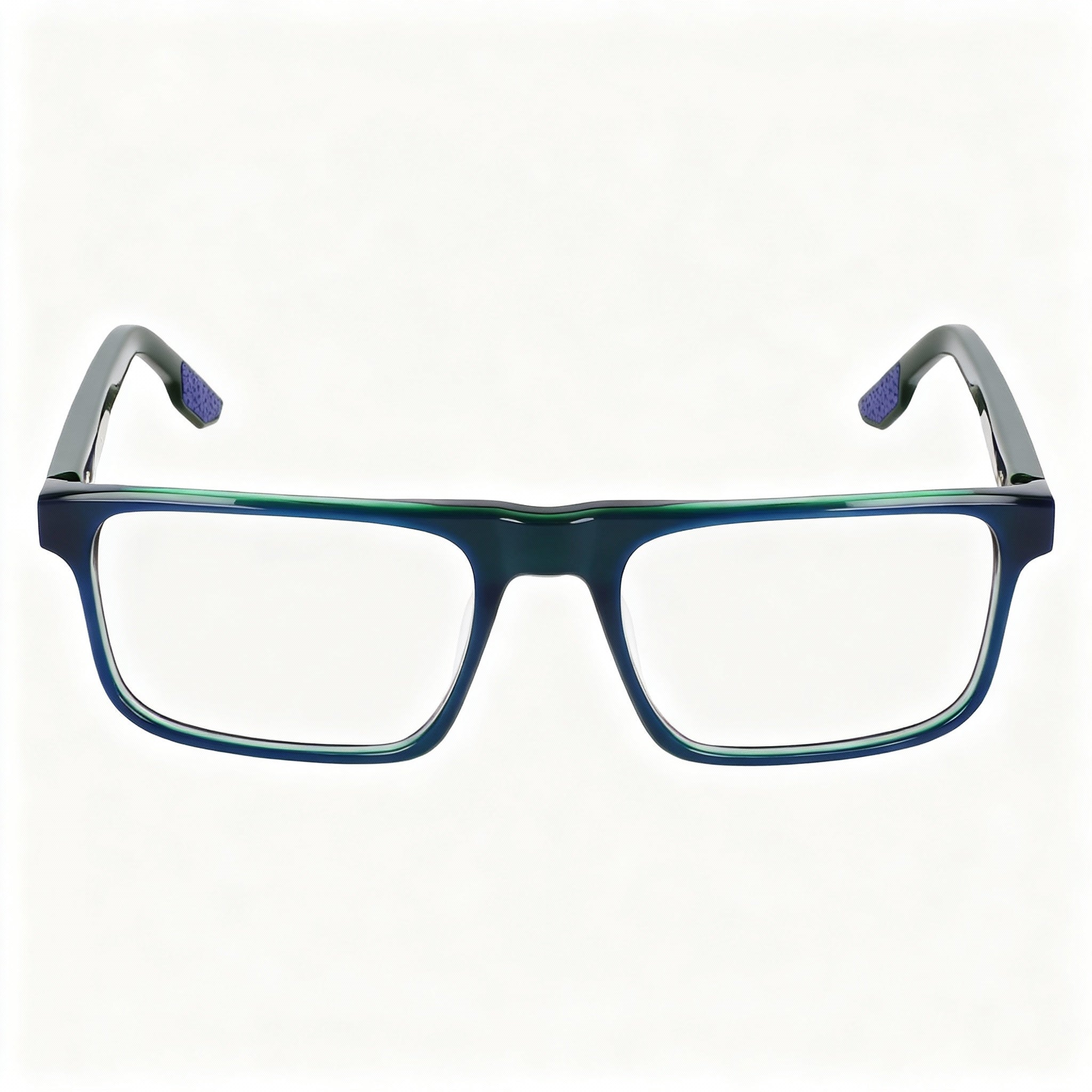 Nike 7161 Men's Acetate Frame Eyeglasses, Navy Tri-laminate, Non-Polarized Lenses, 54-18-145