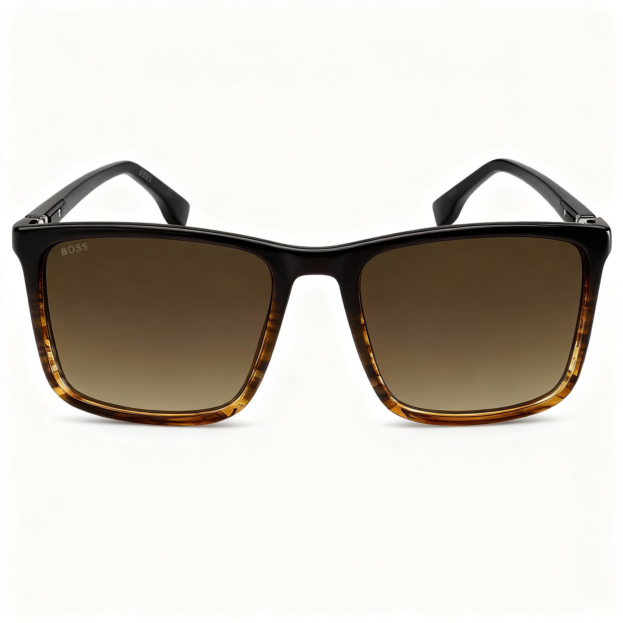 Hugo Boss INTERNATIONAL Men's Brown Horn Acetate Non-Polarized Sunglasses, Brown Shaded Lenses 56-17-145mm