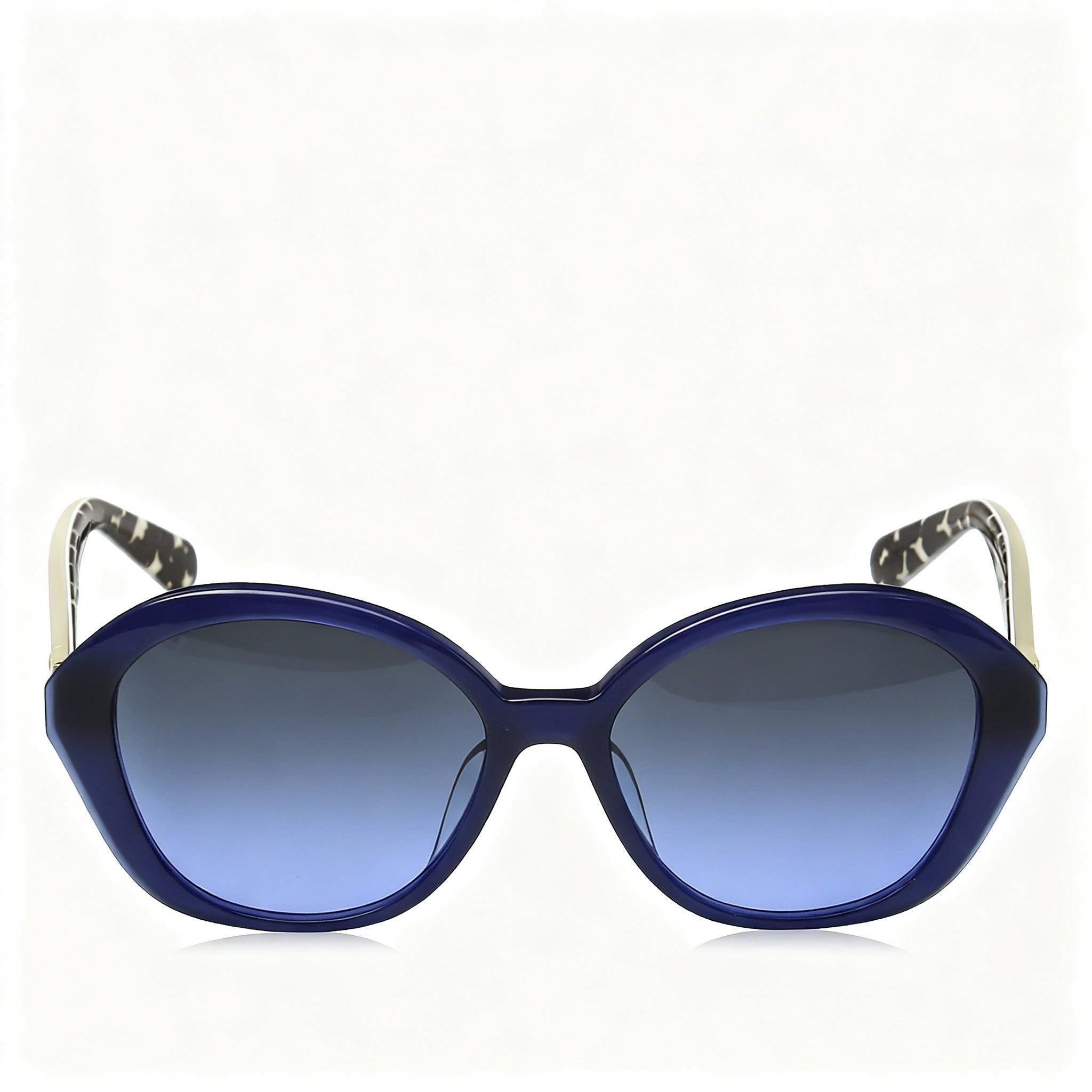 kate spade new york Classic Women's Blue White Pattern Acetate Anti-Glare Blue Gradient Polycarbonate Non-Polarized Sunglasses 55-17-135