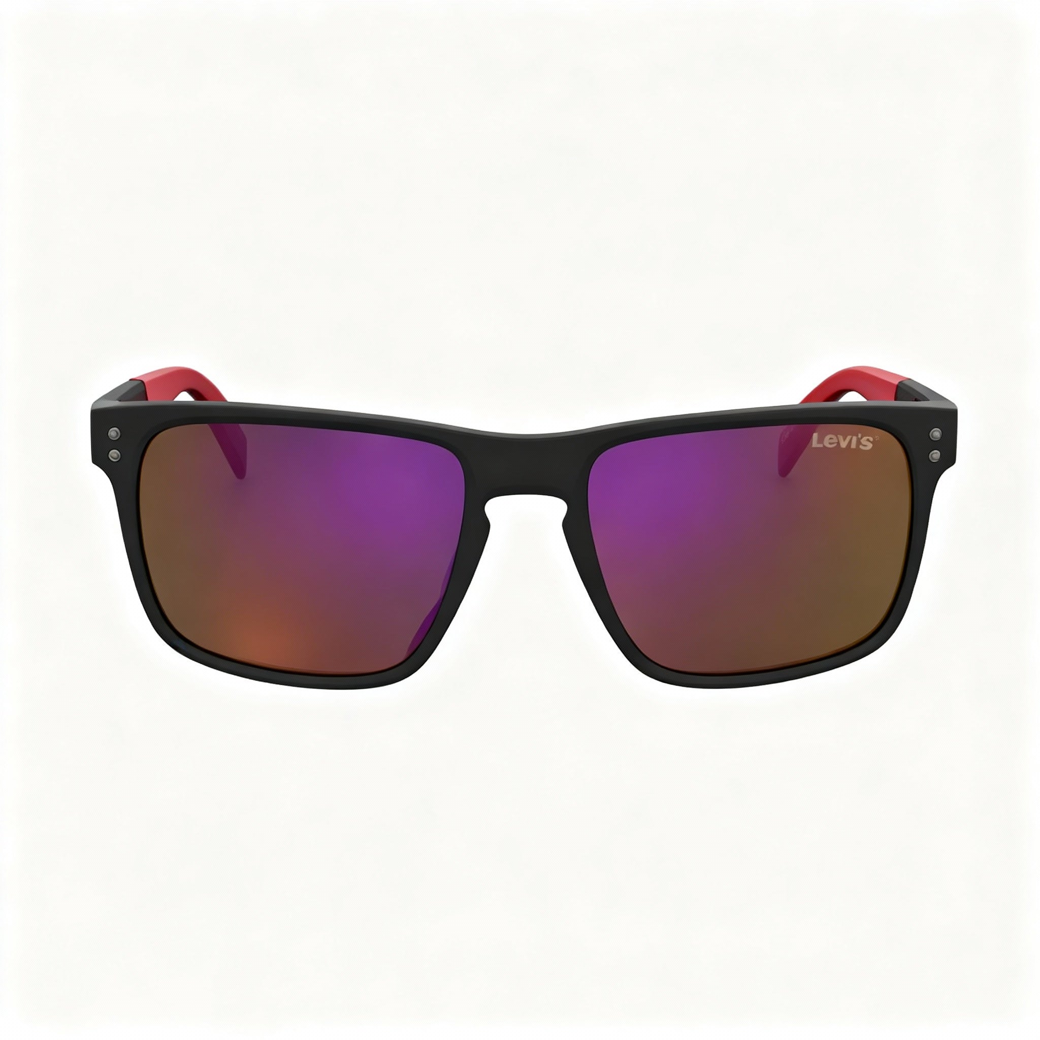 Levi's LV 5058/S Men's ECO Polyamide Sunglasses, Matte Black Red Frame, Red Multi-layer Lens, 56-18-145
