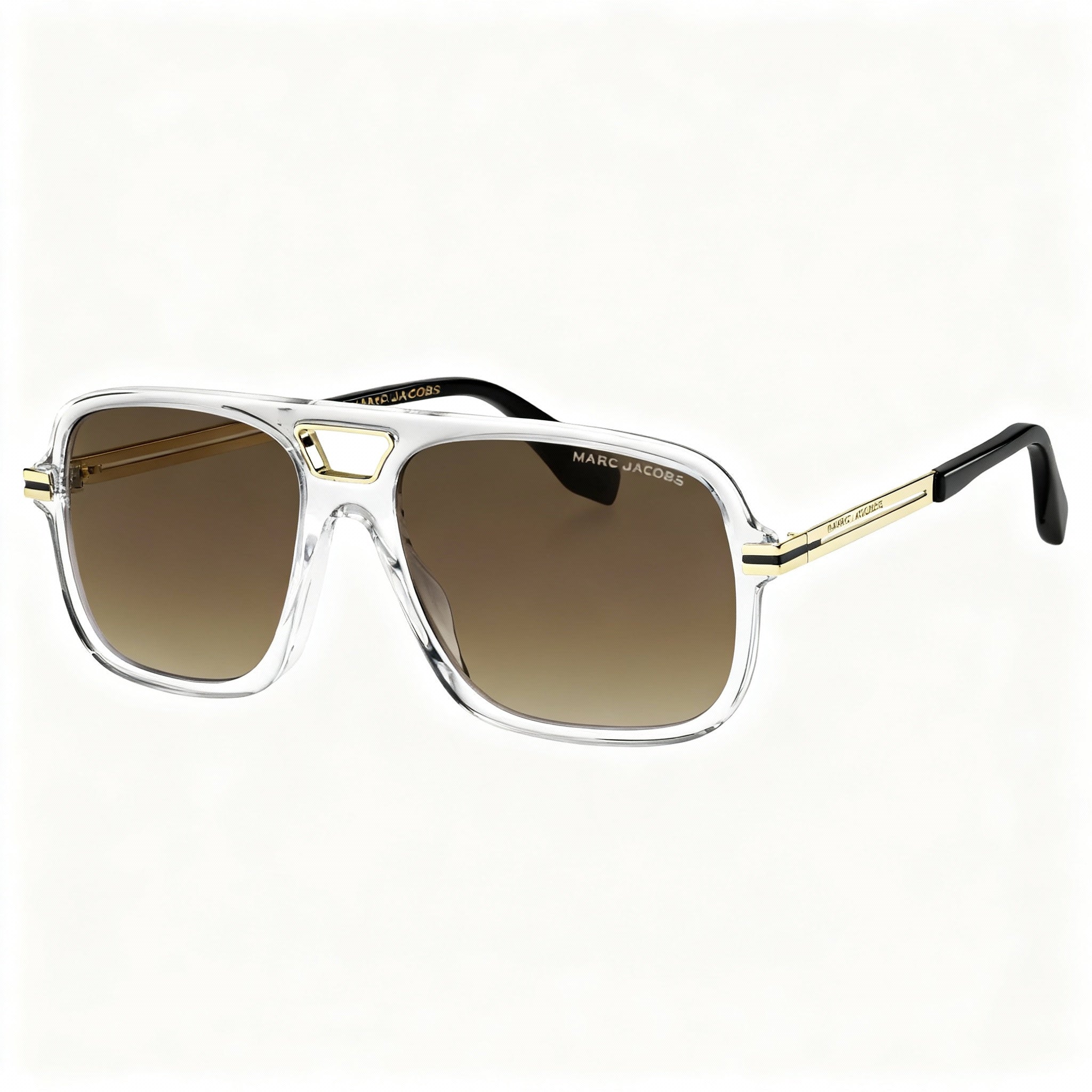 Marc Jacobs MARC 415/S Men's Classic Acetate Sunglasses, Crystal Black Frame, Brown Shaded Gradient Lenses, 56mm