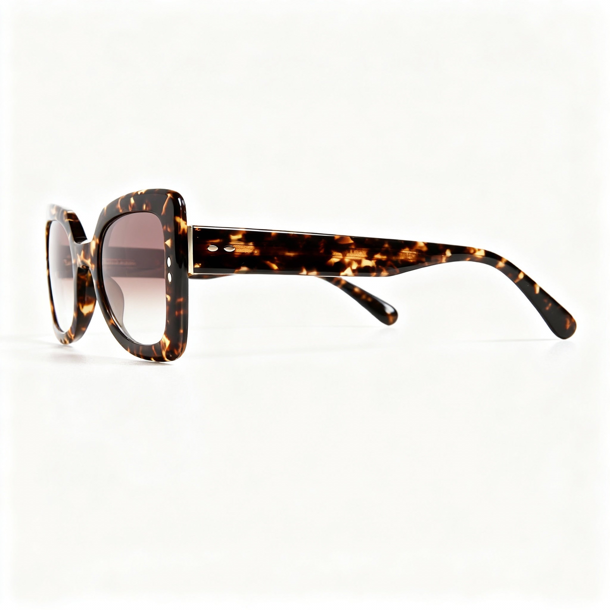 Isabel Marant Trendy Acetate Women's Oversized Square Sunglasses, Havana Brown, Gradient, UV Protected, Non-Polarized 52mm