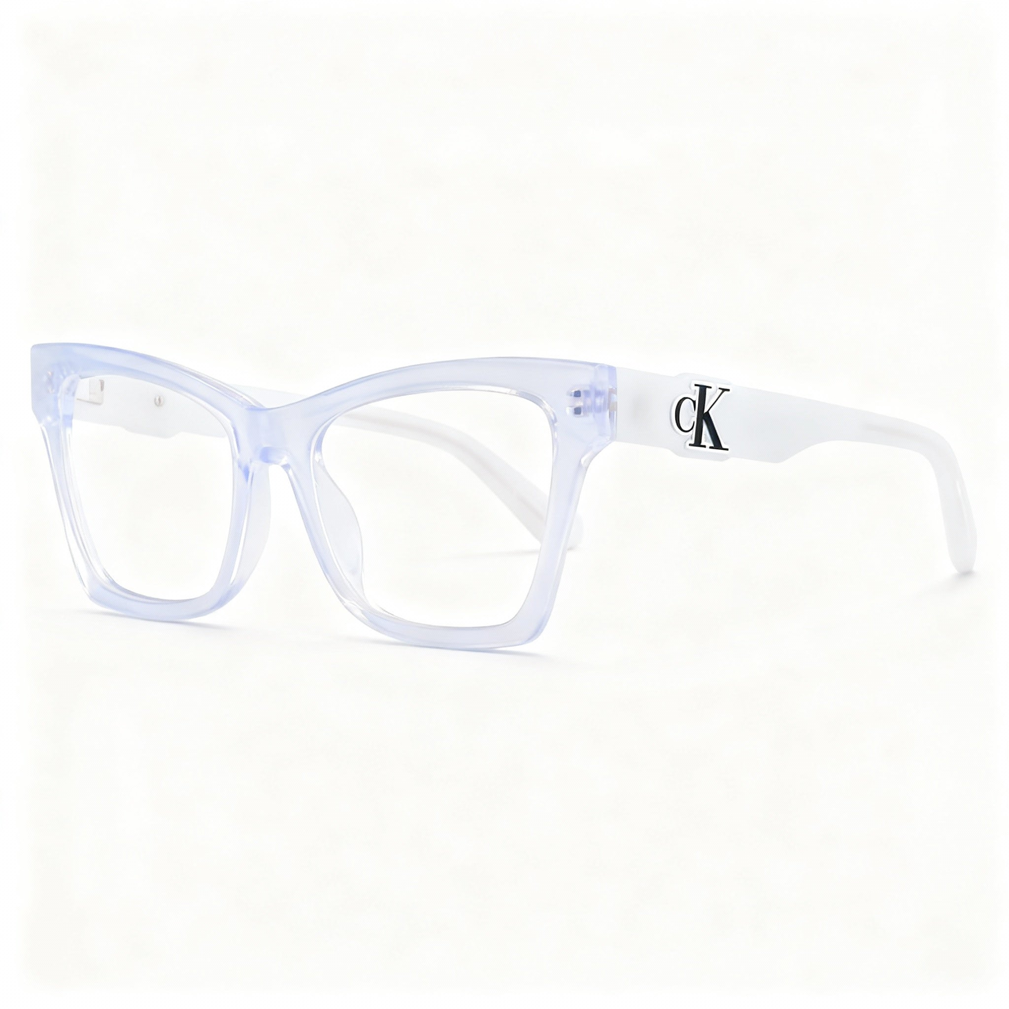 Calvin Klein Jeans CKJ23646 Unisex White Metal Cat-Eye Frame Polarized Eyeglasses 52mm Lens Width