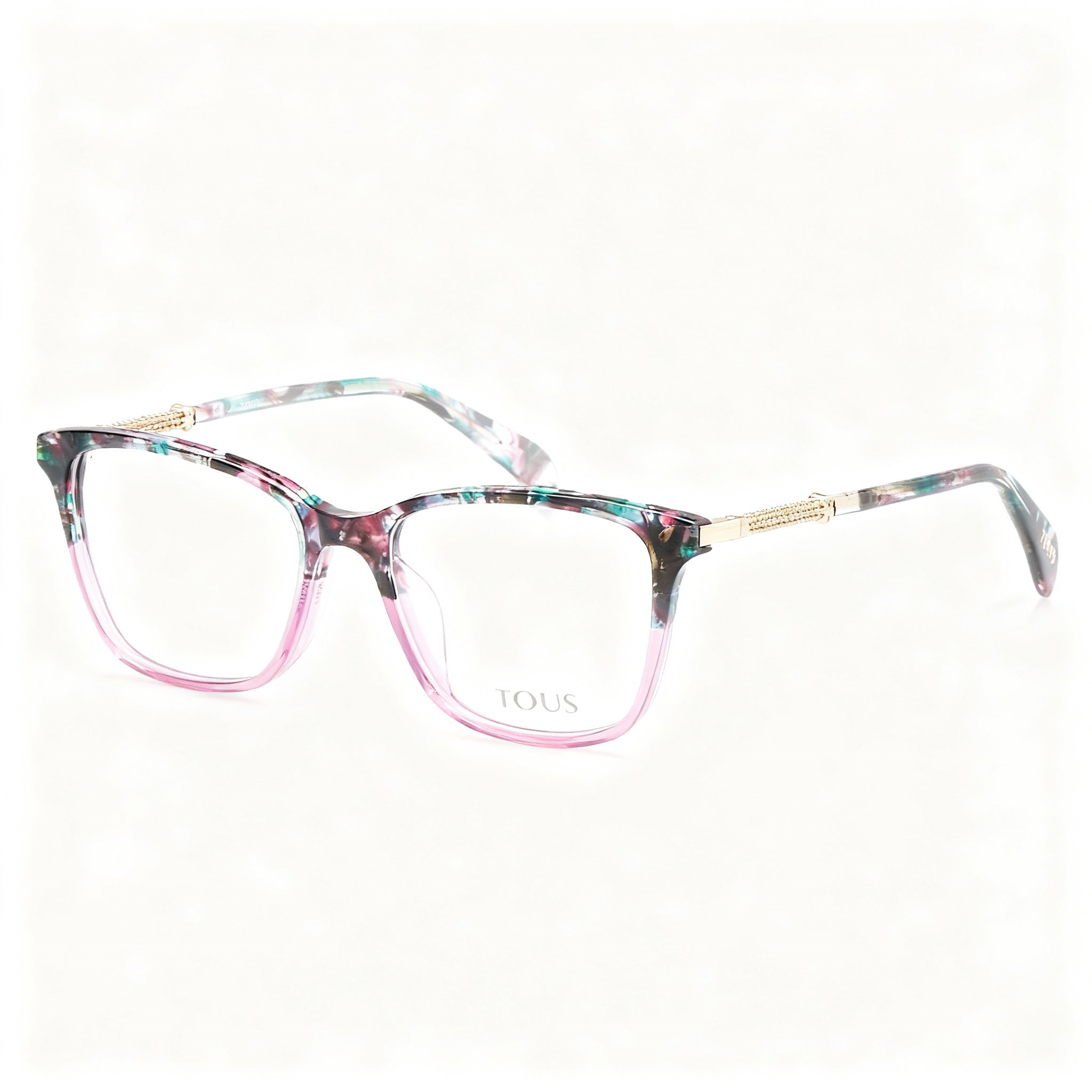 TOUS Classic Women's Acetate Optical Eyeglasses with Grey Havana Pink Frame, 52mm Lens, 17mm Bridge, 135mm Temple