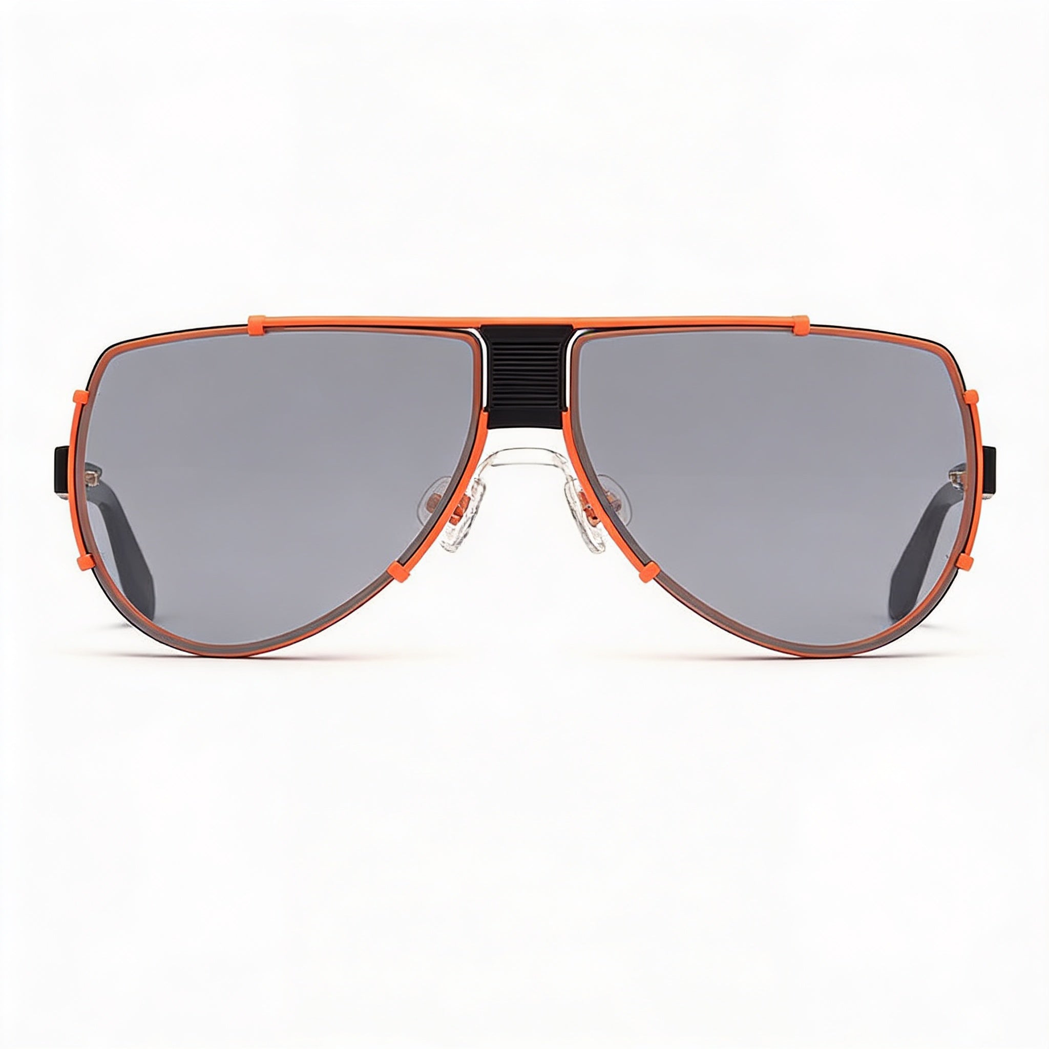 Adidas Originals Contemporaneo Men's Metal Nero Arancione Sunglasses with Polycarbonate Argento Fumo Specchiato Lenses UV Protection 71mm