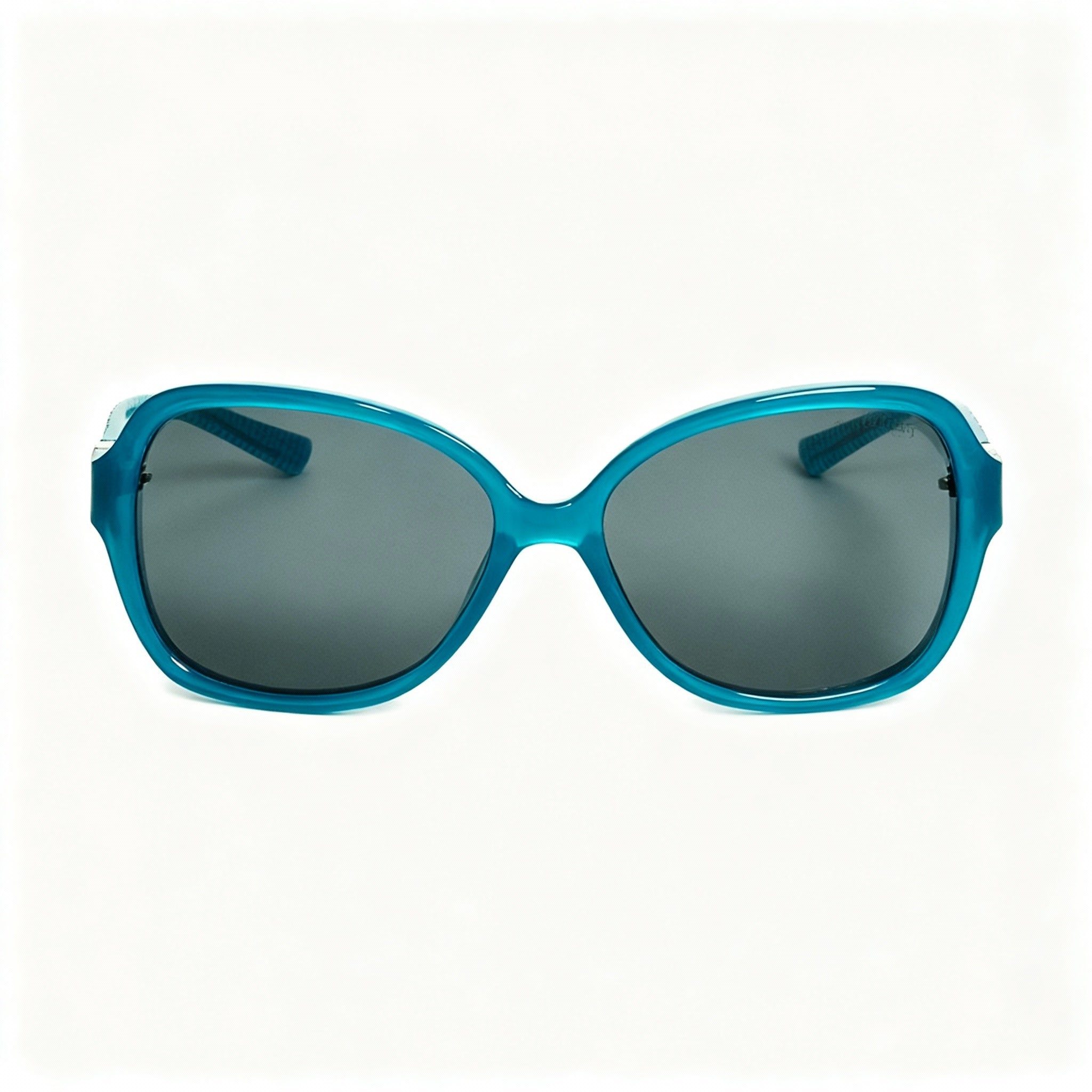 GUESS Gf0275 Unisex Plastic Anti-Glare UV Protection Butterfly Sunglasses - Turquoise Smoke Frame, Grey Lenses 58mm
