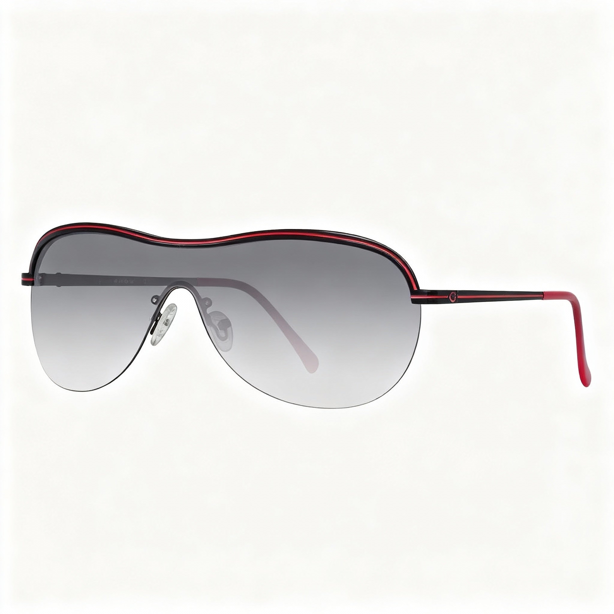 GUESS Modern Women's Wrap Around Metal Sunglasses, Black Frame, Gradient Grey Plastic Lenses, 65mm