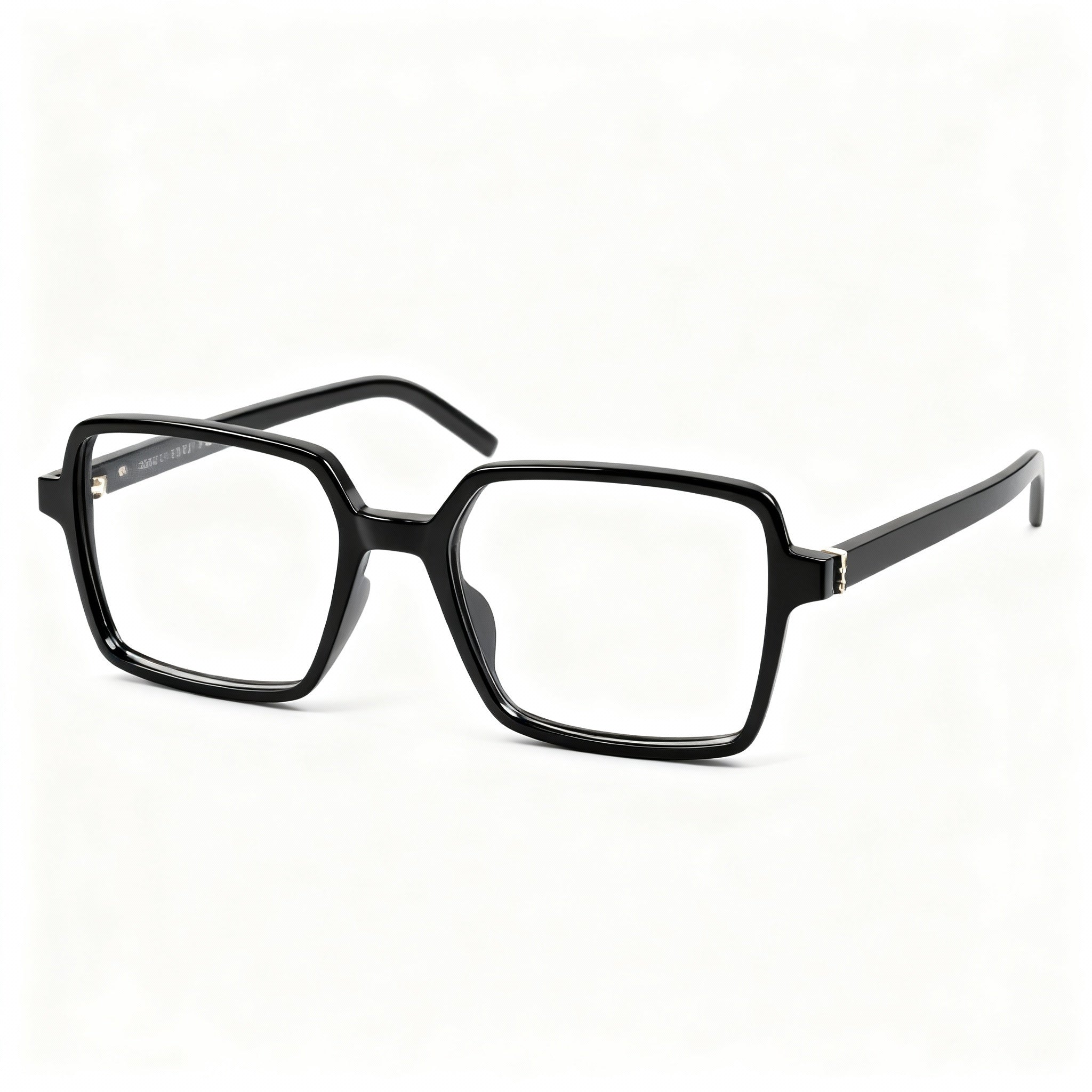 Saint Laurent Sl M139-001 Men's Square Acetate Black Transparent Non-Polarized Eyeglasses 54mm