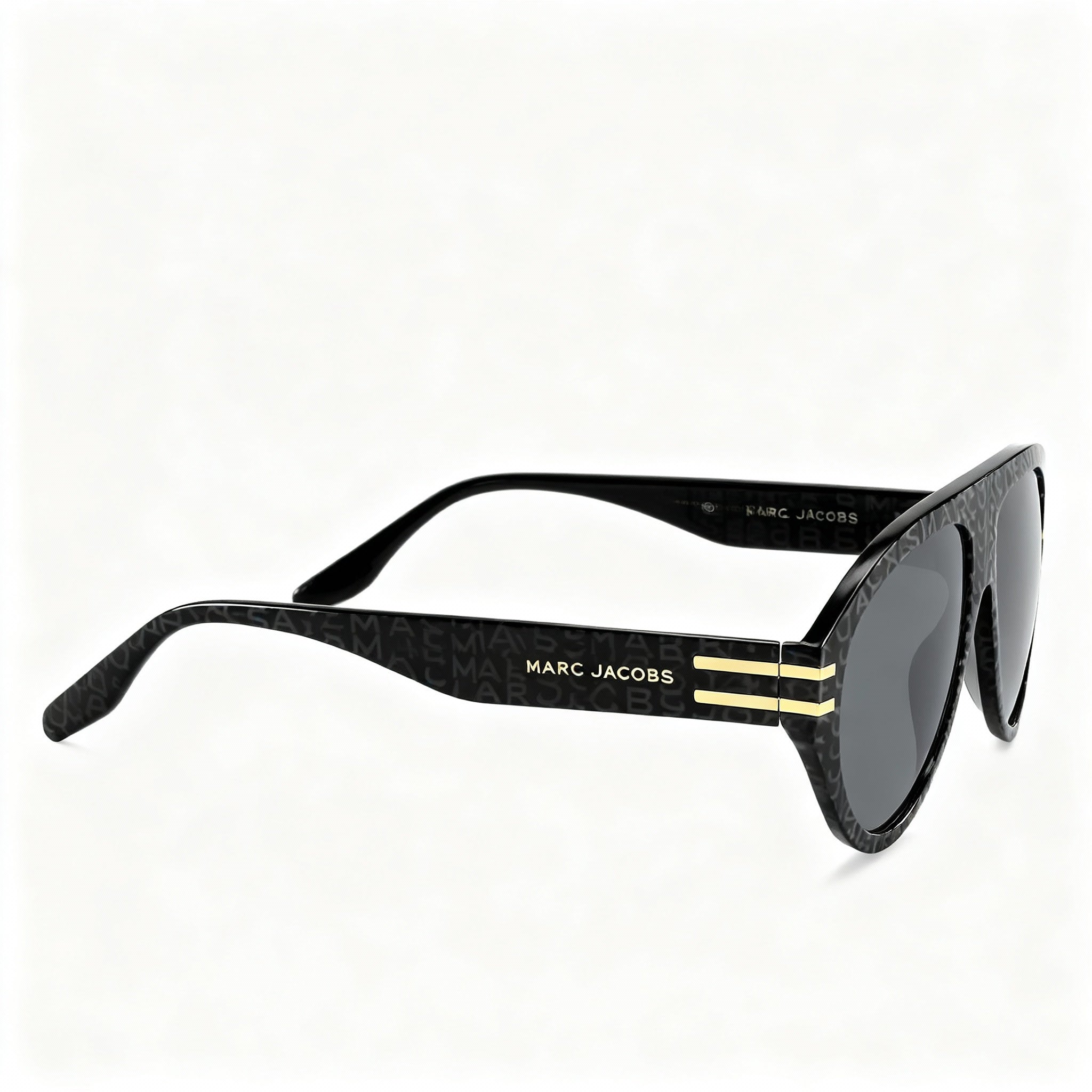Marc Jacobs Marc 747/S Men's Acetate Pilot Sunglasses Pattern Black Gray Frame Grey Non-Polarized Lenses 58-145-15mm