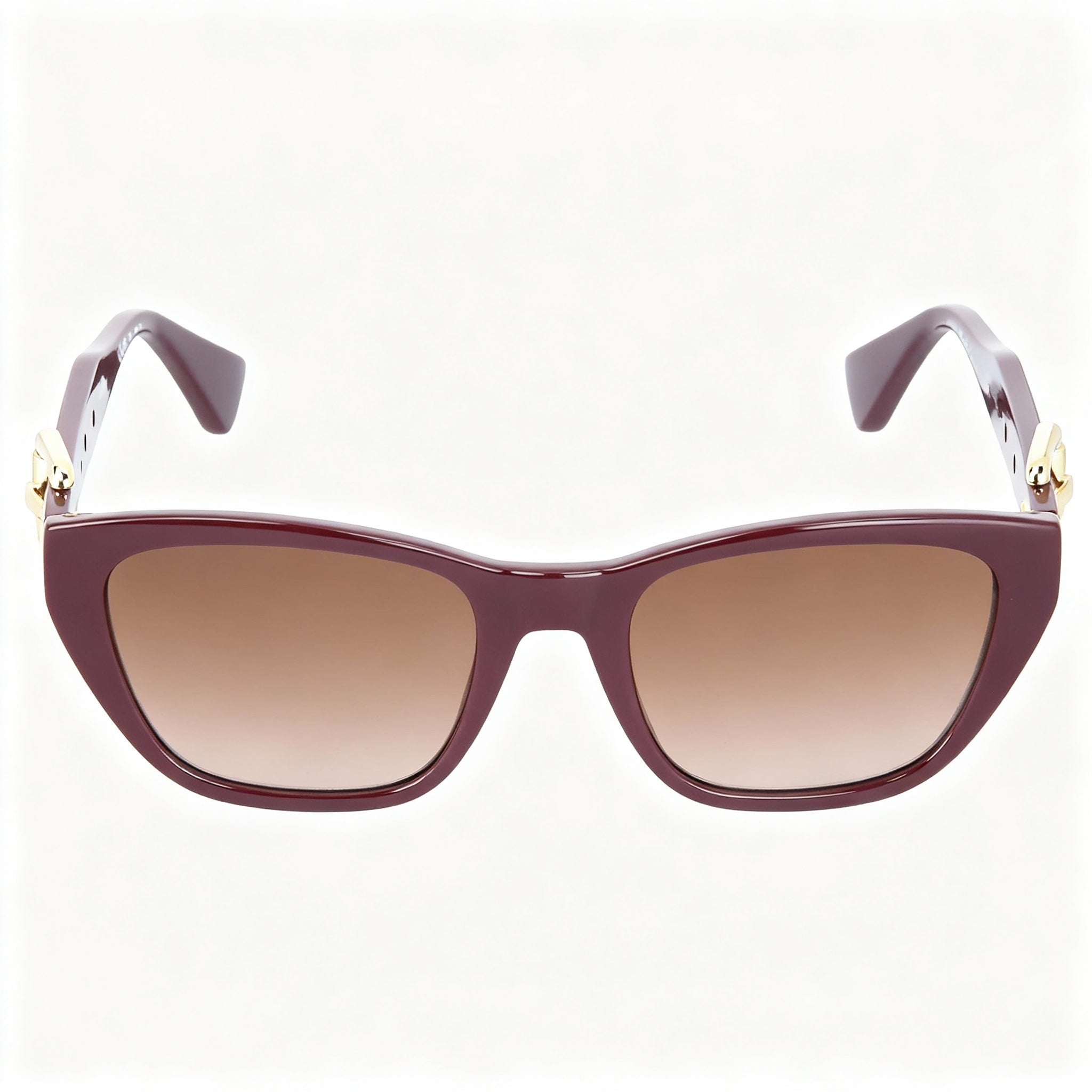 Moschino MOS130/S Women's Cat Eye Sunglasses, Plastic Burgundy Brown Gradient, Brown Non-Polarized UV Protected, 55mm