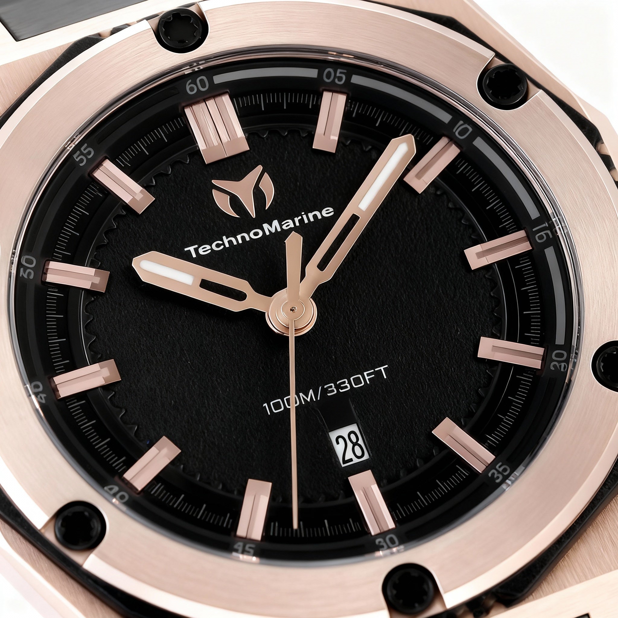 TechnoMarine CORAL - Legacy TM-416063 Men's Quartz Stainless Steel Wrist Watch with Black Dial 45mm
