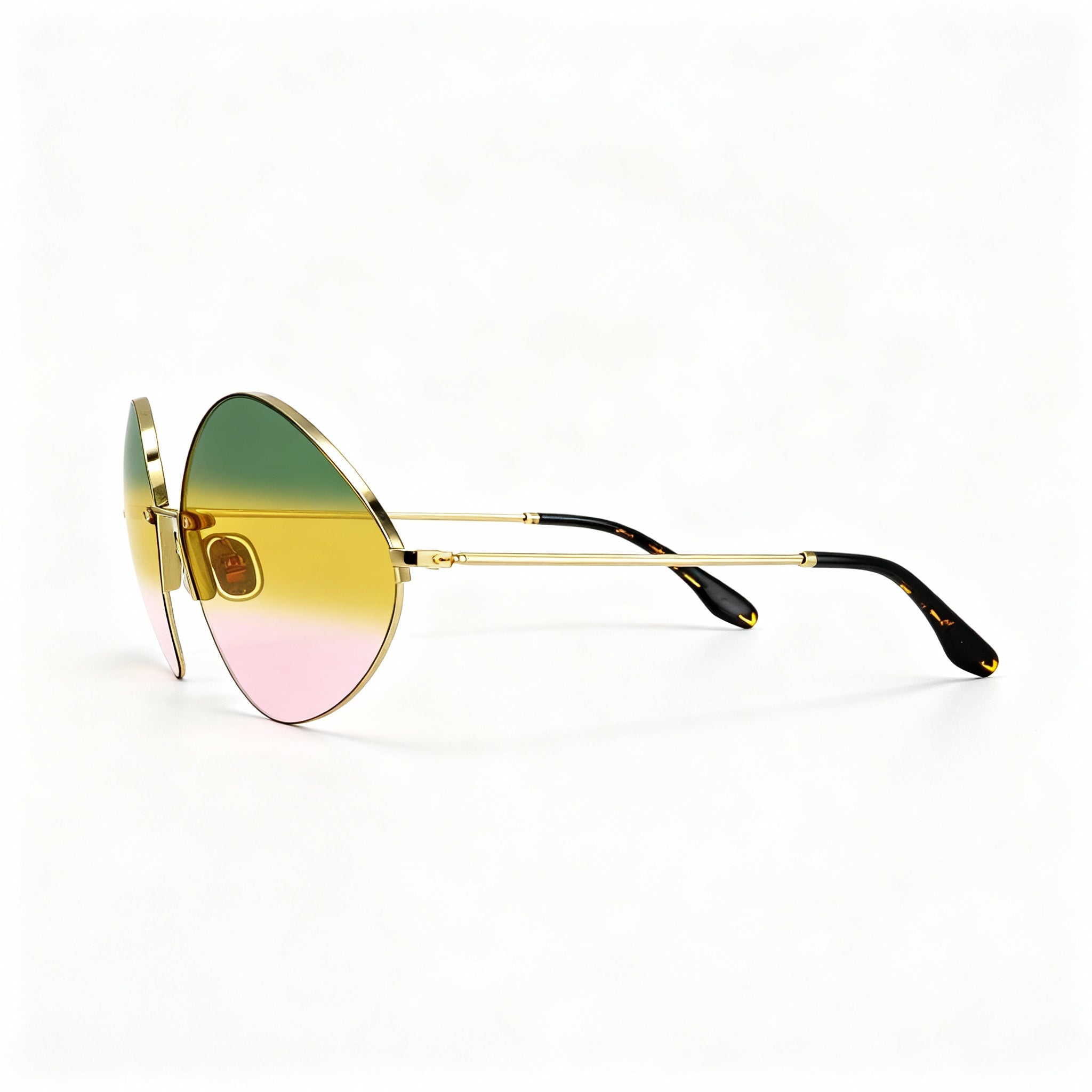 Victoria Beckham VB220S 45977 Women's Classic Sunglasses Magnesium Gold Green Honey Rose 64mm