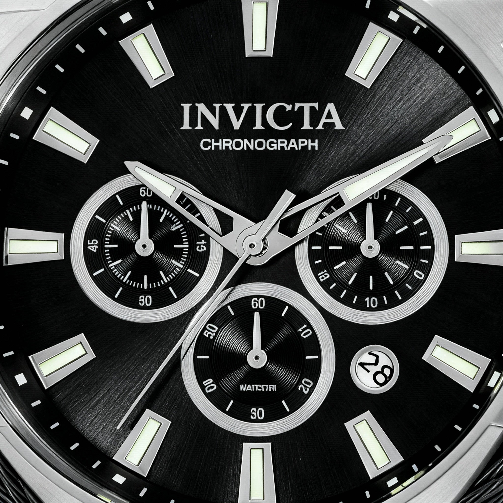 Invicta Bolt 34118 Men's Chronograph Quartz Silver-Tone Stainless Steel Grey Dial Watch 50mm