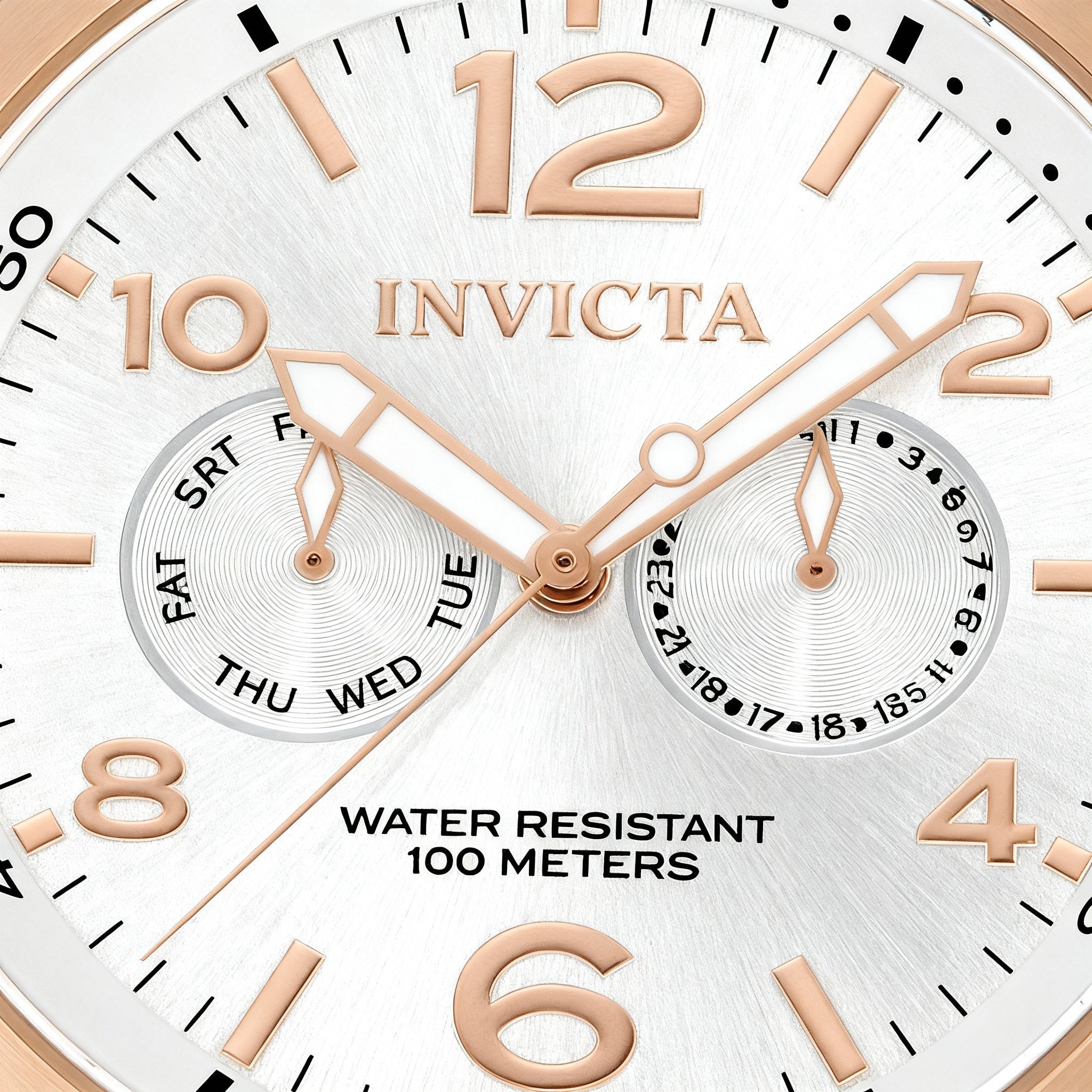 Invicta Men's I-Force 13010 Silver Dial Brown Leather Strap 18k Rose Gold Plated Bezel Swiss Quartz Watch 48mm