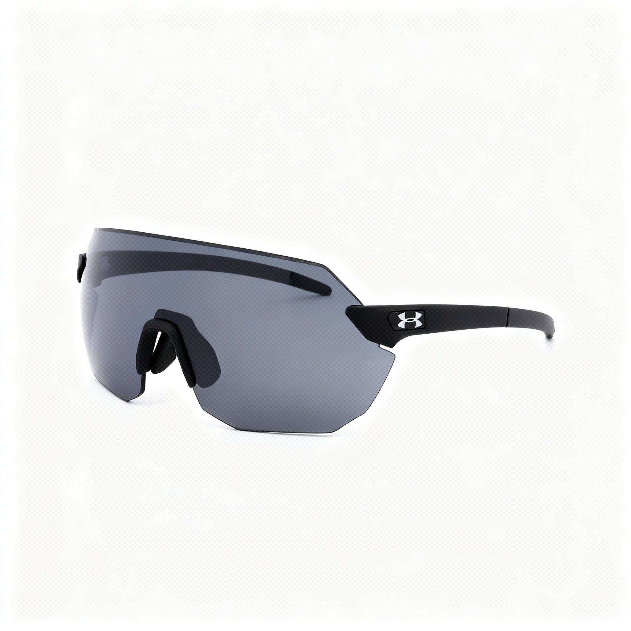 Under Armour HALFTIME/F Asian Fit Classic Unisex Sunglasses - Matte Black Polycarbonate Frame, Grey Lenses (99mm)