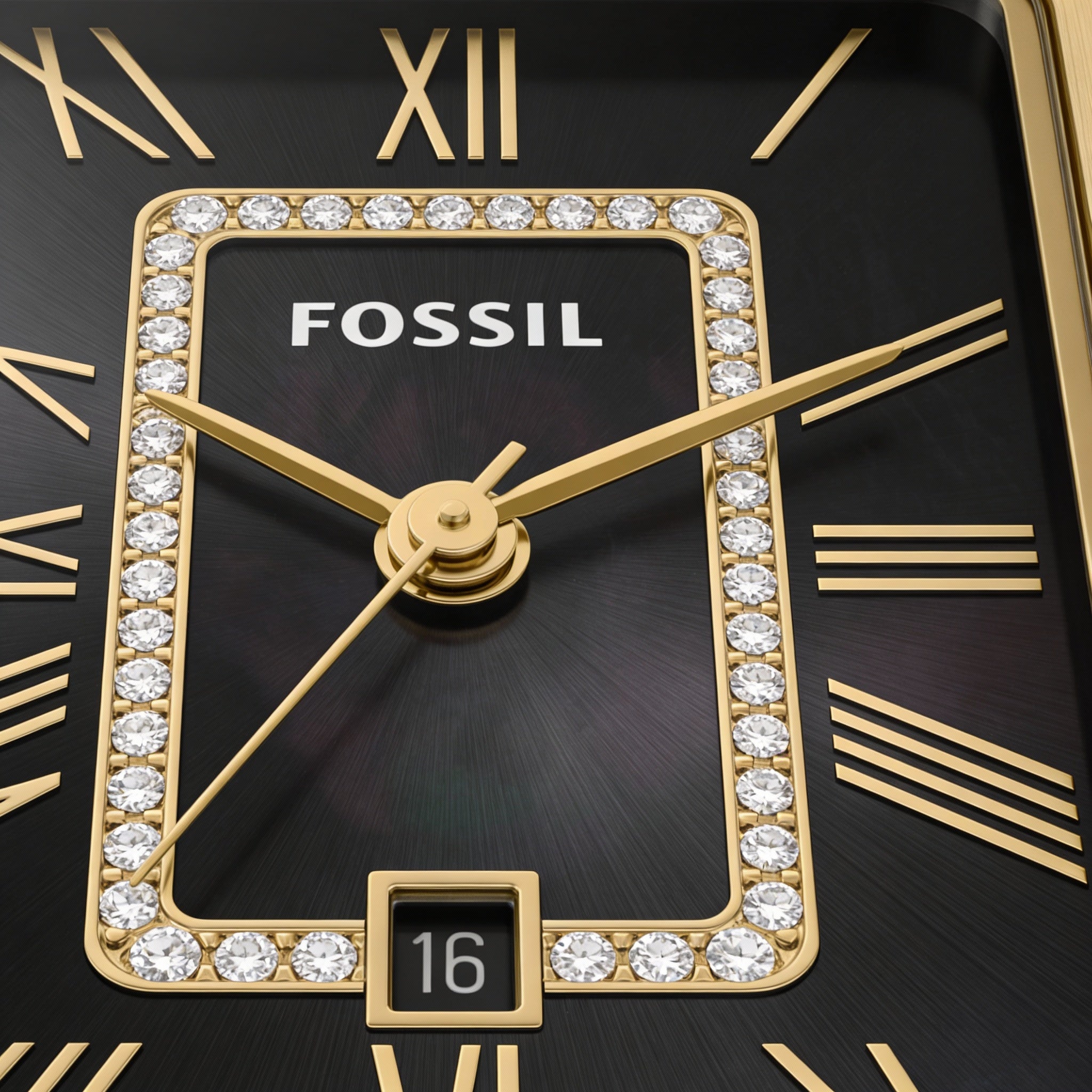 Fossil bracelet Women's Gold-Tone Stainless Steel Quartz Roman Numeral Date 26mm Watch