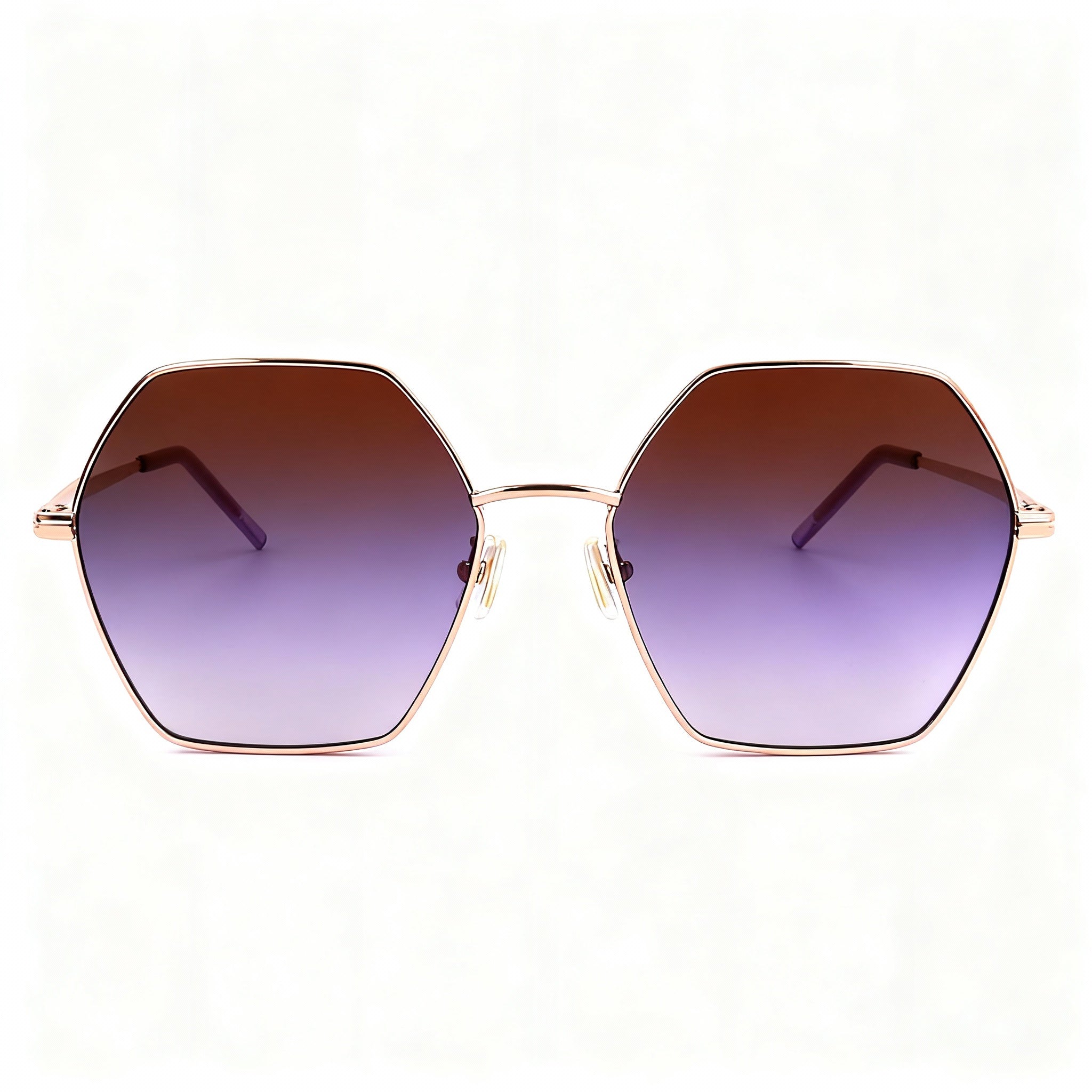 Hugo Boss Light & Minimal Women's Gold Copper Stainless Steel Sunglasses with UV Protected Polycarbonate Lenses 57-17-140