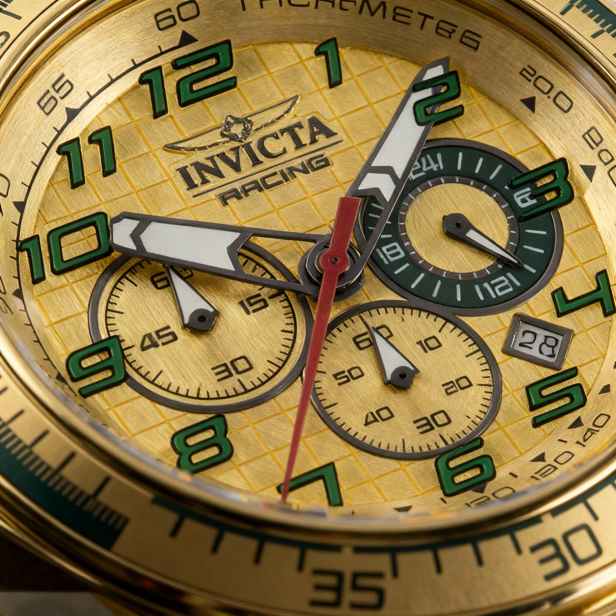 Invicta Racing 47902 Men's Gold-Tone Stainless Steel Strappy Chronograph Quartz Watch, 50mm Case Diameter