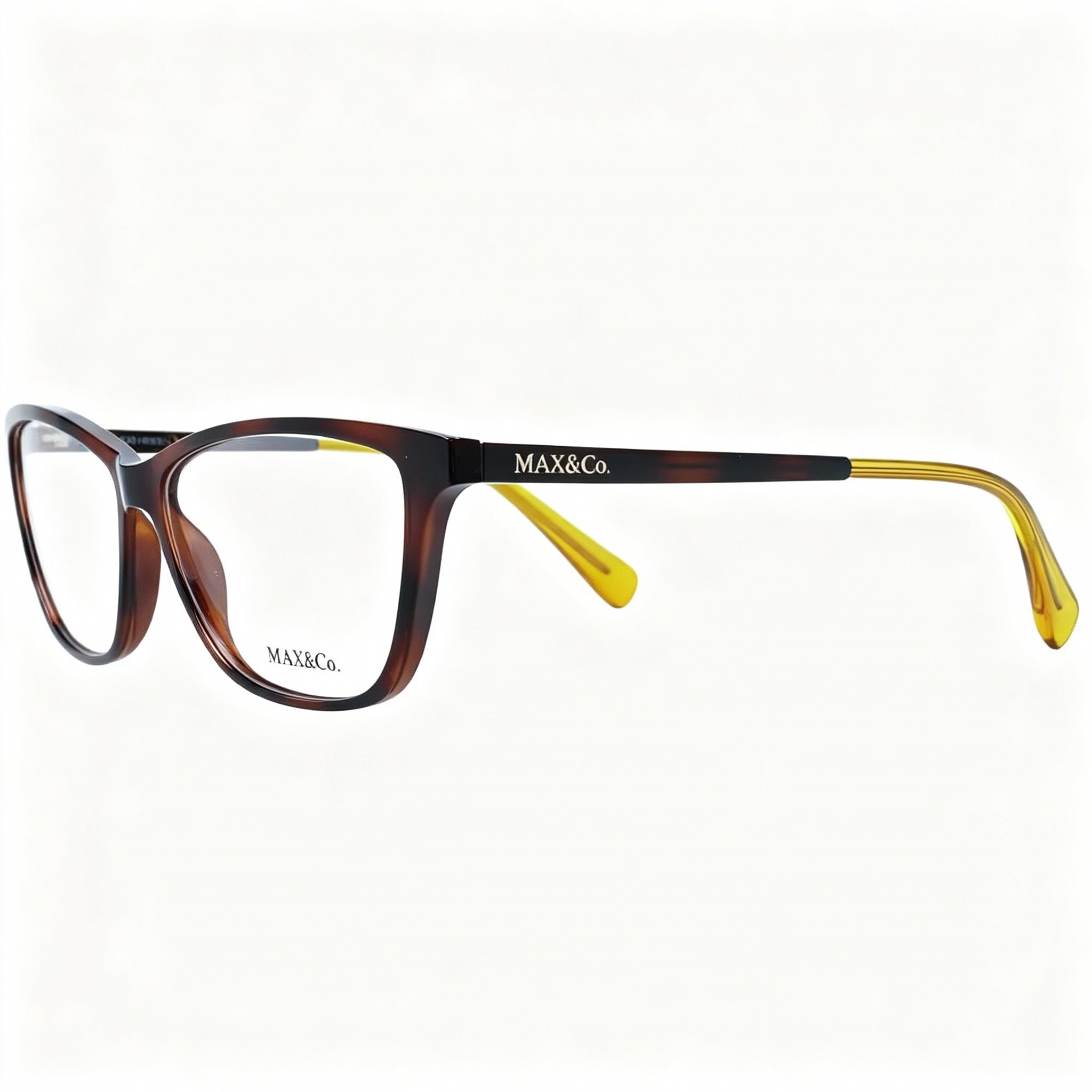 Max & Co. Modern MO5038 Women's Eyeglasses, Dark Havana Injected Frame, Clear Plastic Lenses 56-13-140