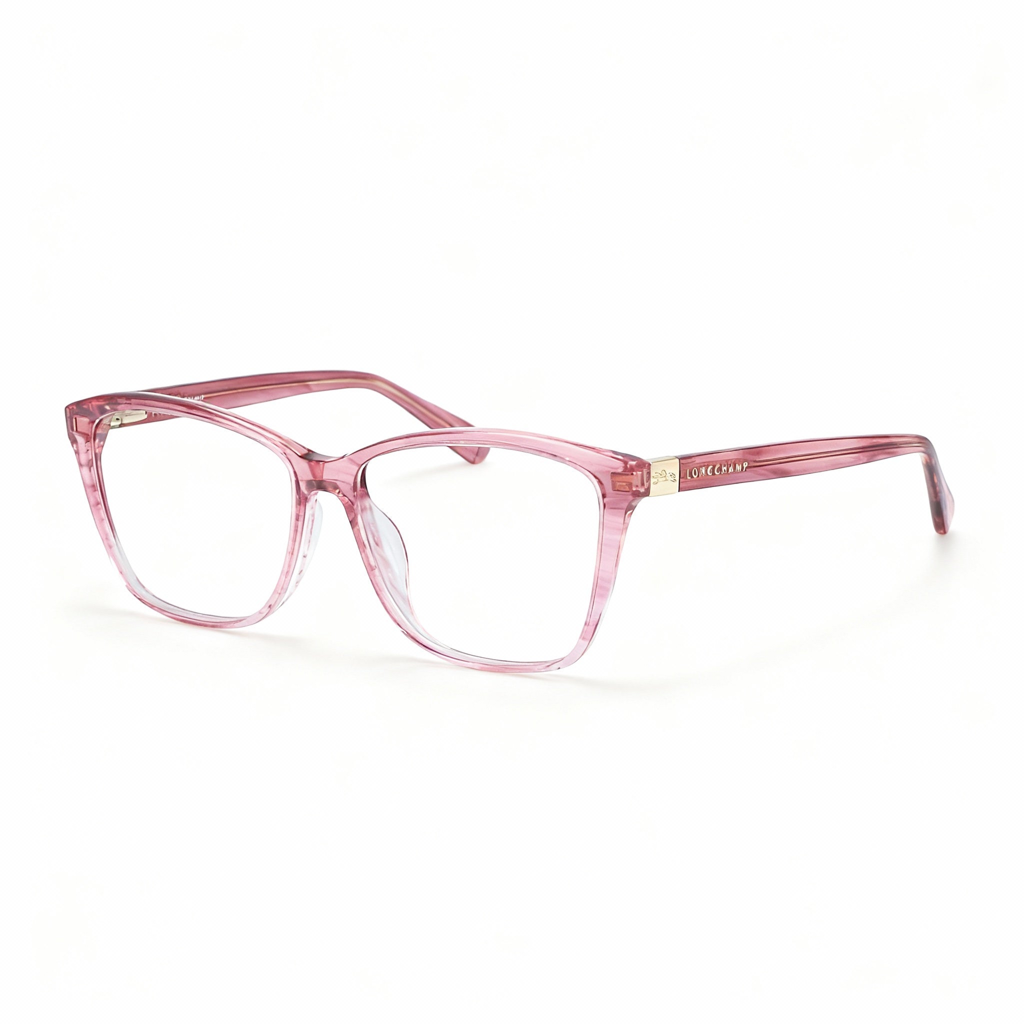 Longchamp LO2659 Men's Casual Square Plastic Eyeglasses with Non-polarized Polycarbonate Lenses, Striped Rose, 51mm